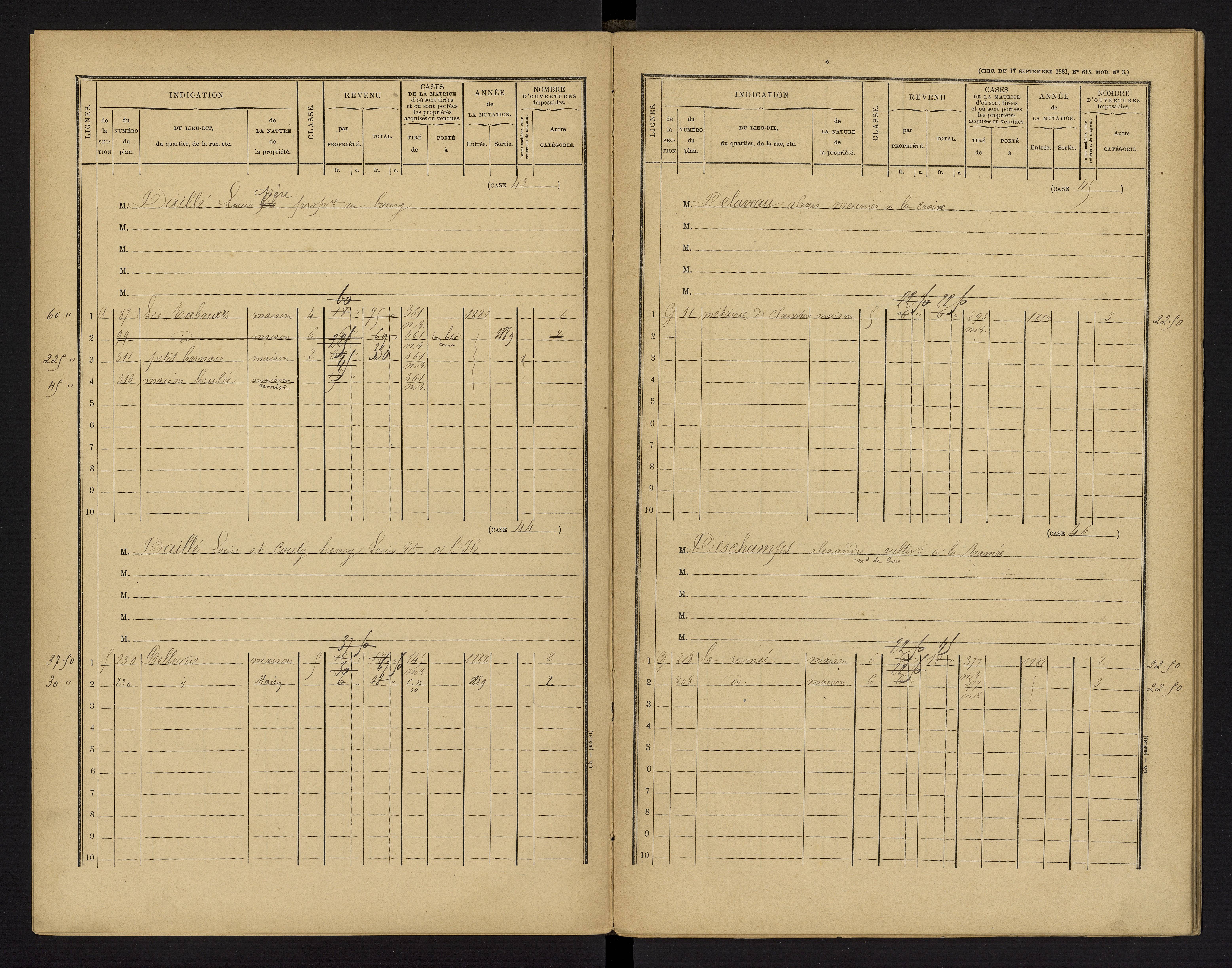 Cenon-sur-Vienne - FRAD086_cadastre Cases 1-160 