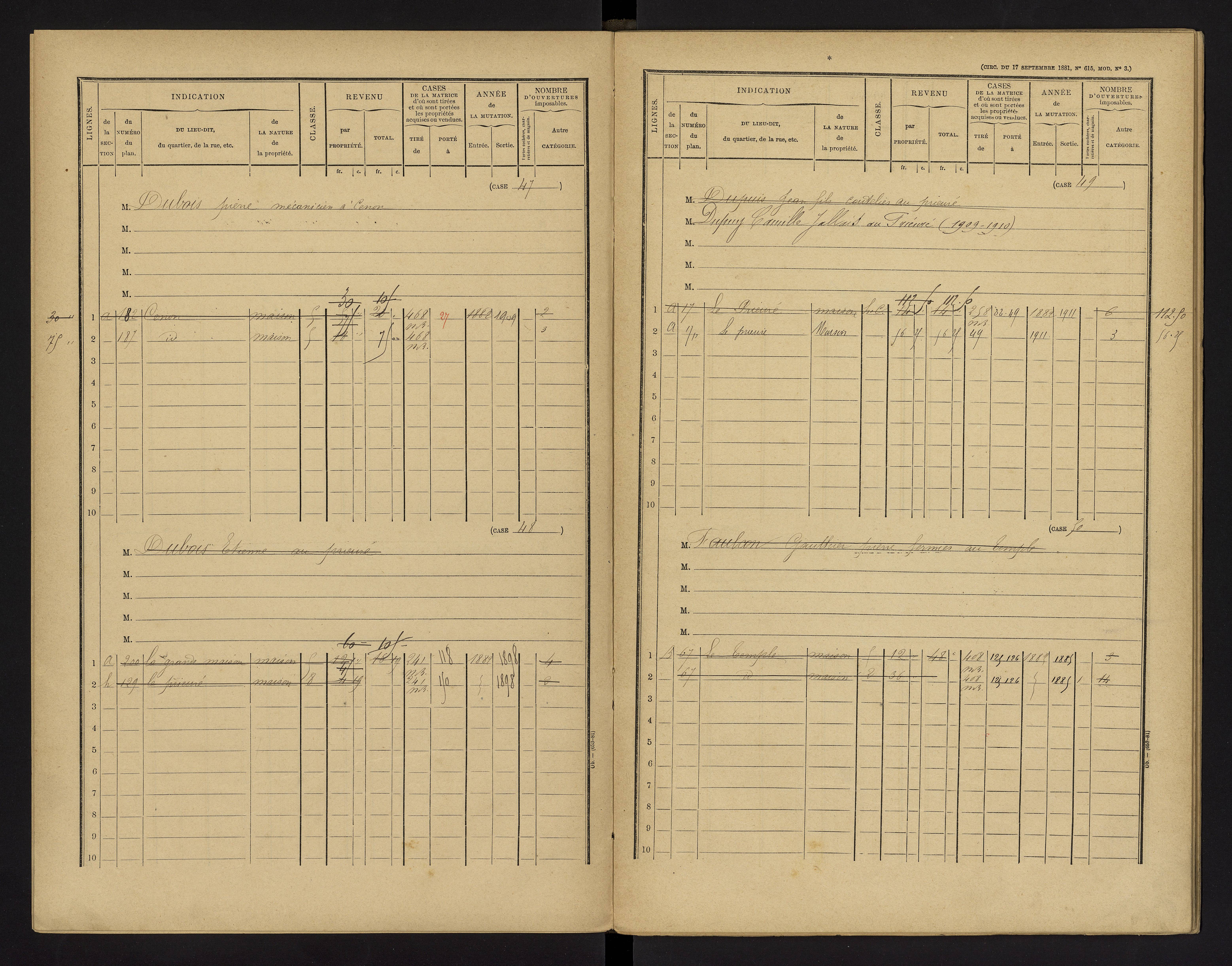 Cenon-sur-Vienne - FRAD086_cadastre Cases 1-160 