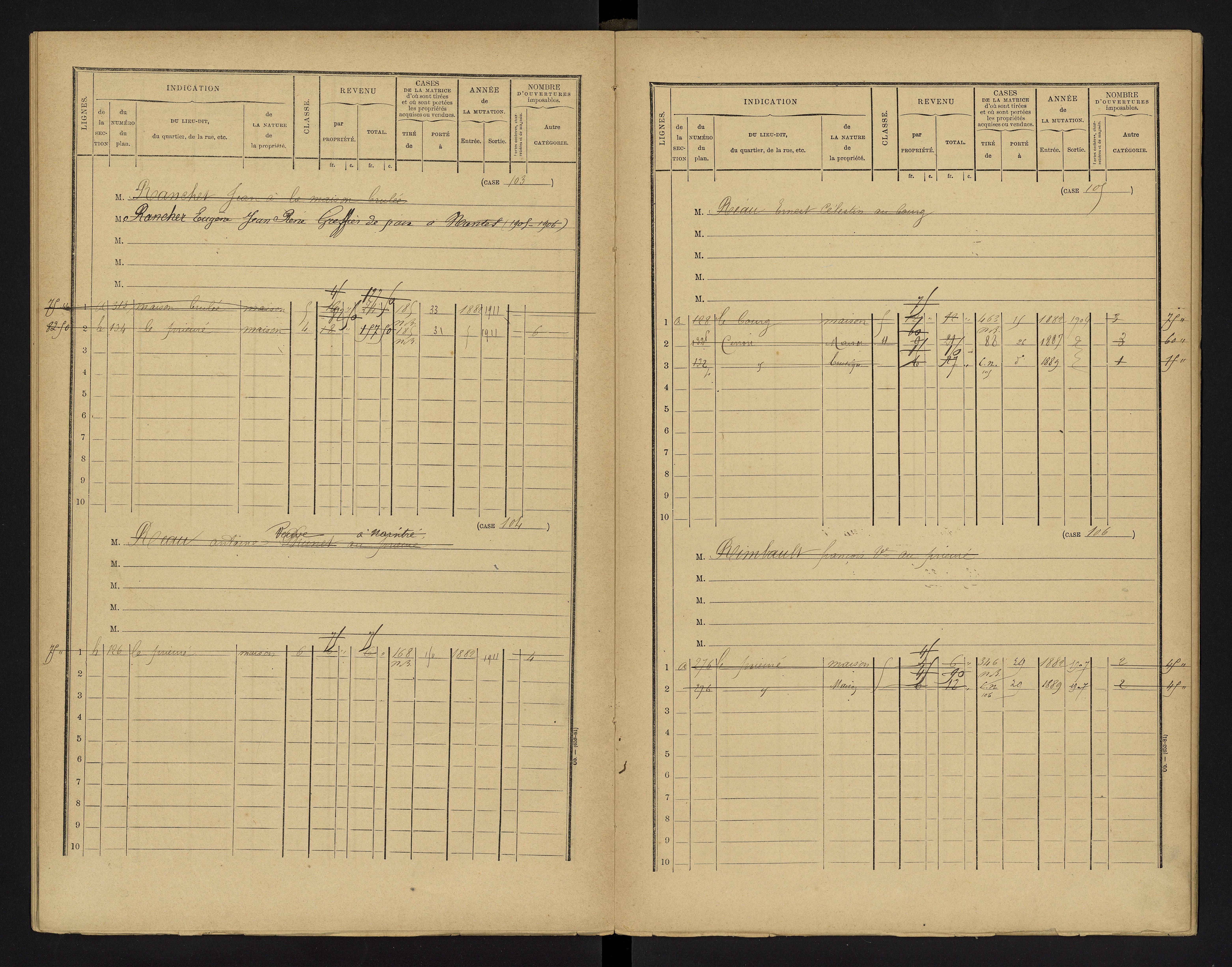Cenon-sur-Vienne - FRAD086_cadastre Cases 1-160 