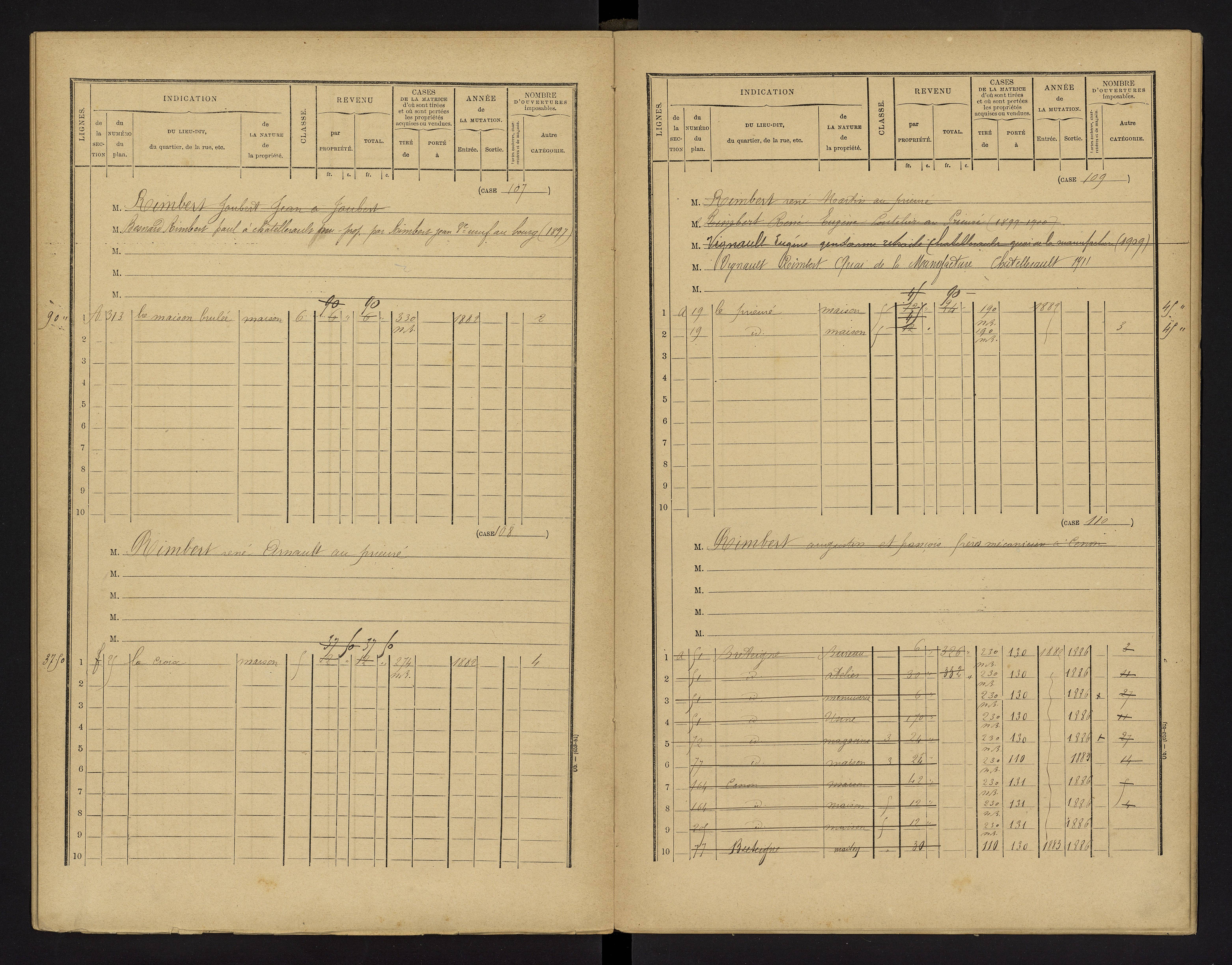 Cenon-sur-Vienne - FRAD086_cadastre Cases 1-160 