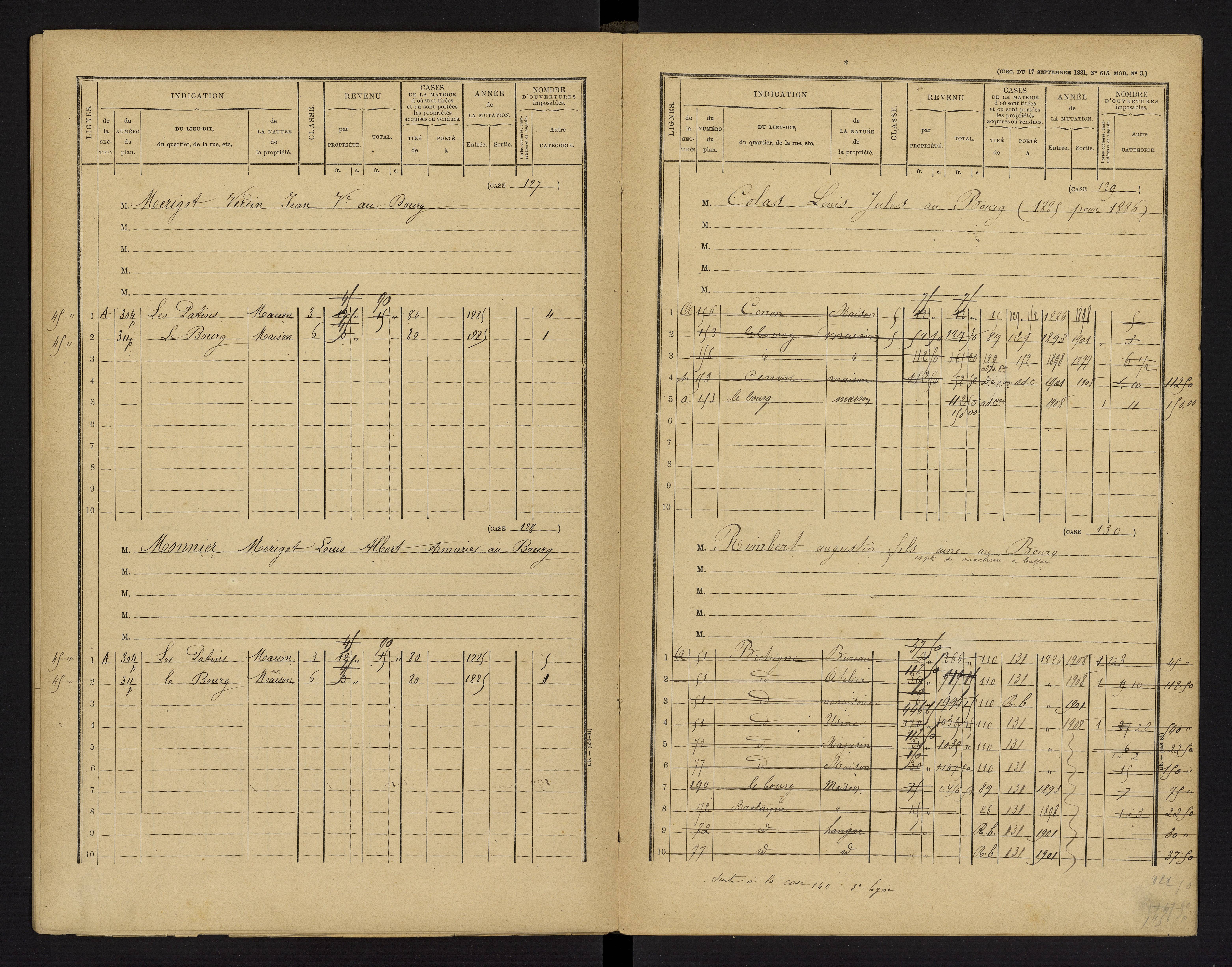 Cenon-sur-Vienne - FRAD086_cadastre Cases 1-160 