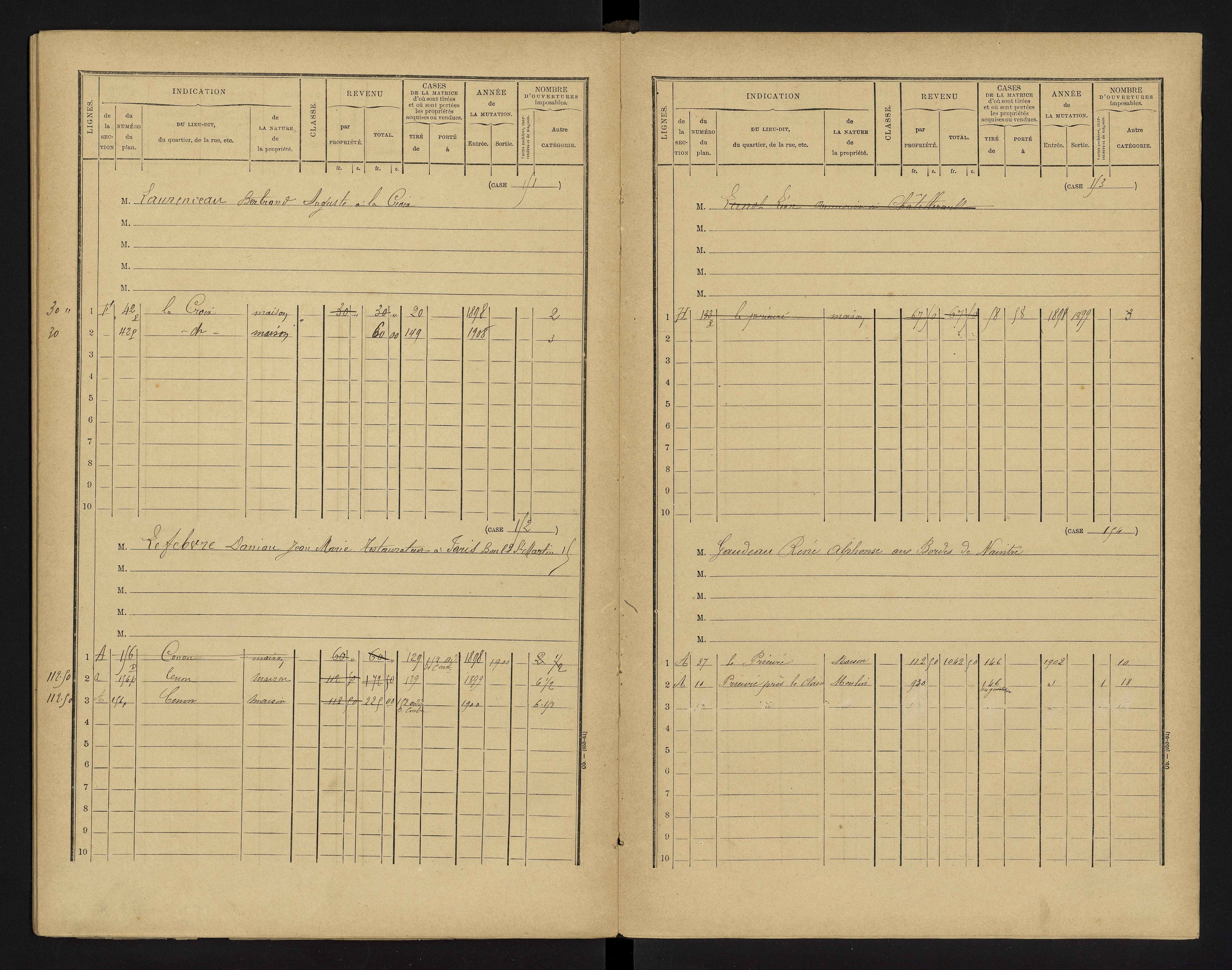 Cenon-sur-Vienne - FRAD086_cadastre Cases 1-160 