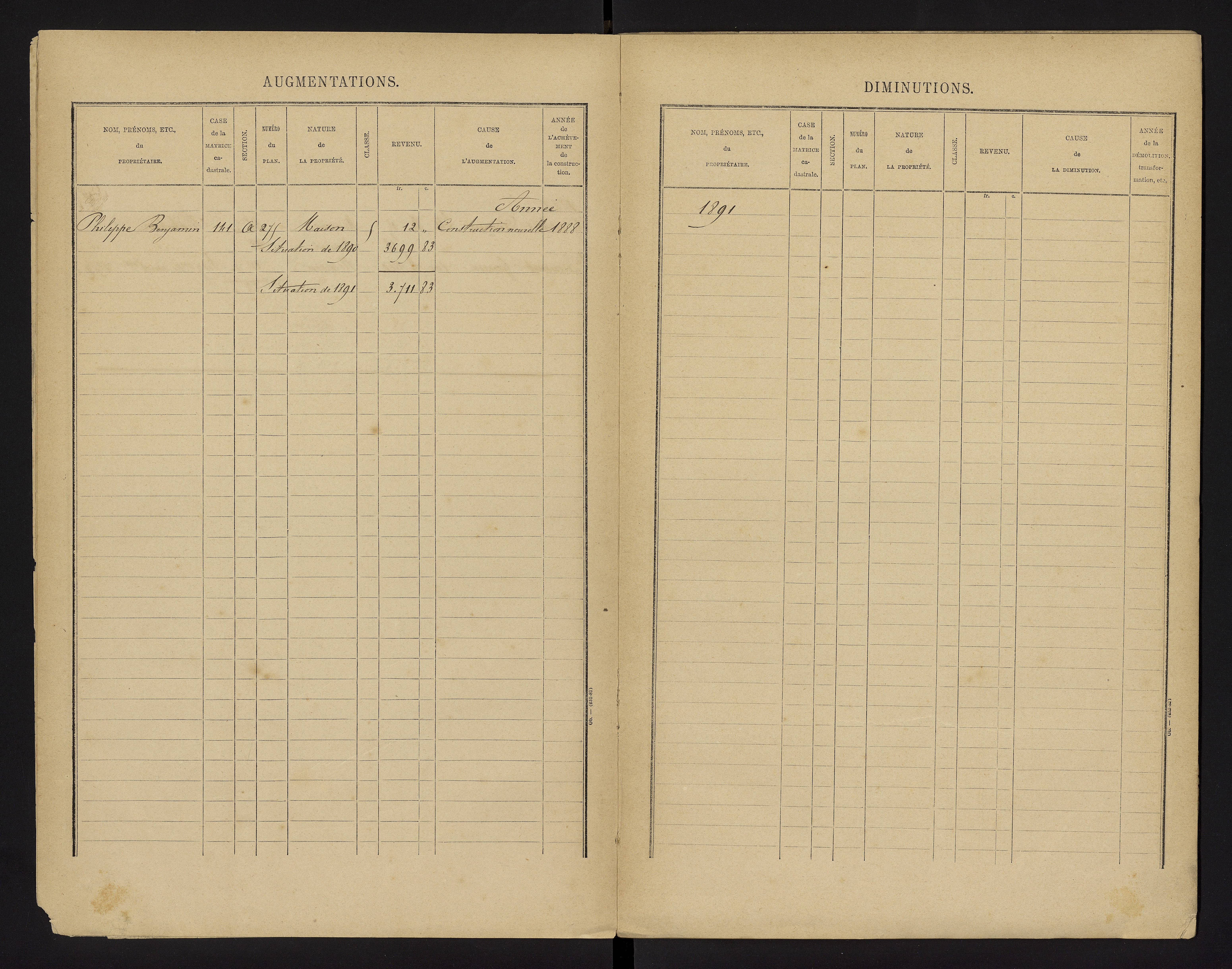 Cenon-sur-Vienne - FRAD086_cadastre Cases 1-160 