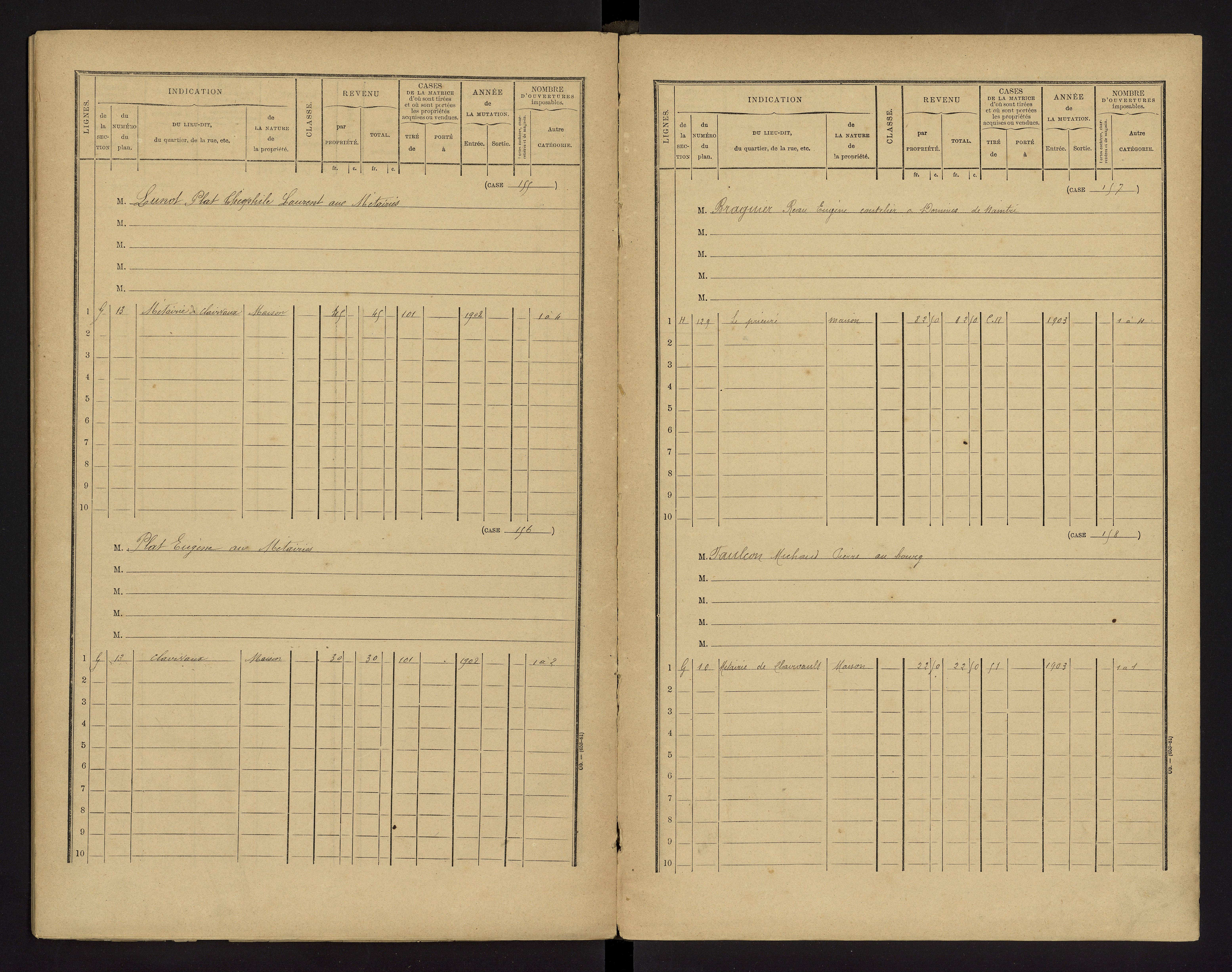 Cenon-sur-Vienne - FRAD086_cadastre Cases 1-160 