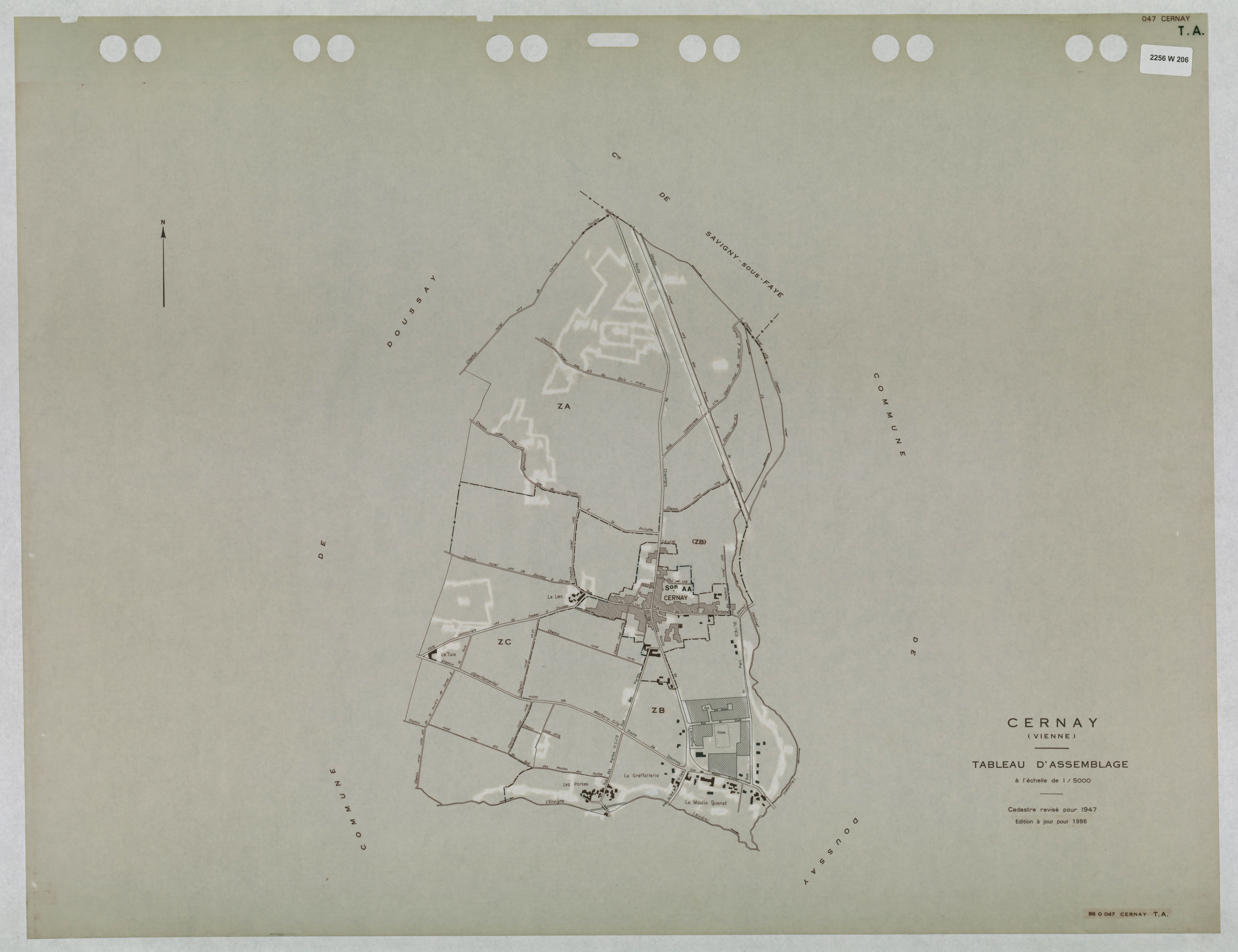 Cernay - FRAD086_cadastre Tableau d'assemblage (1 feuille) 