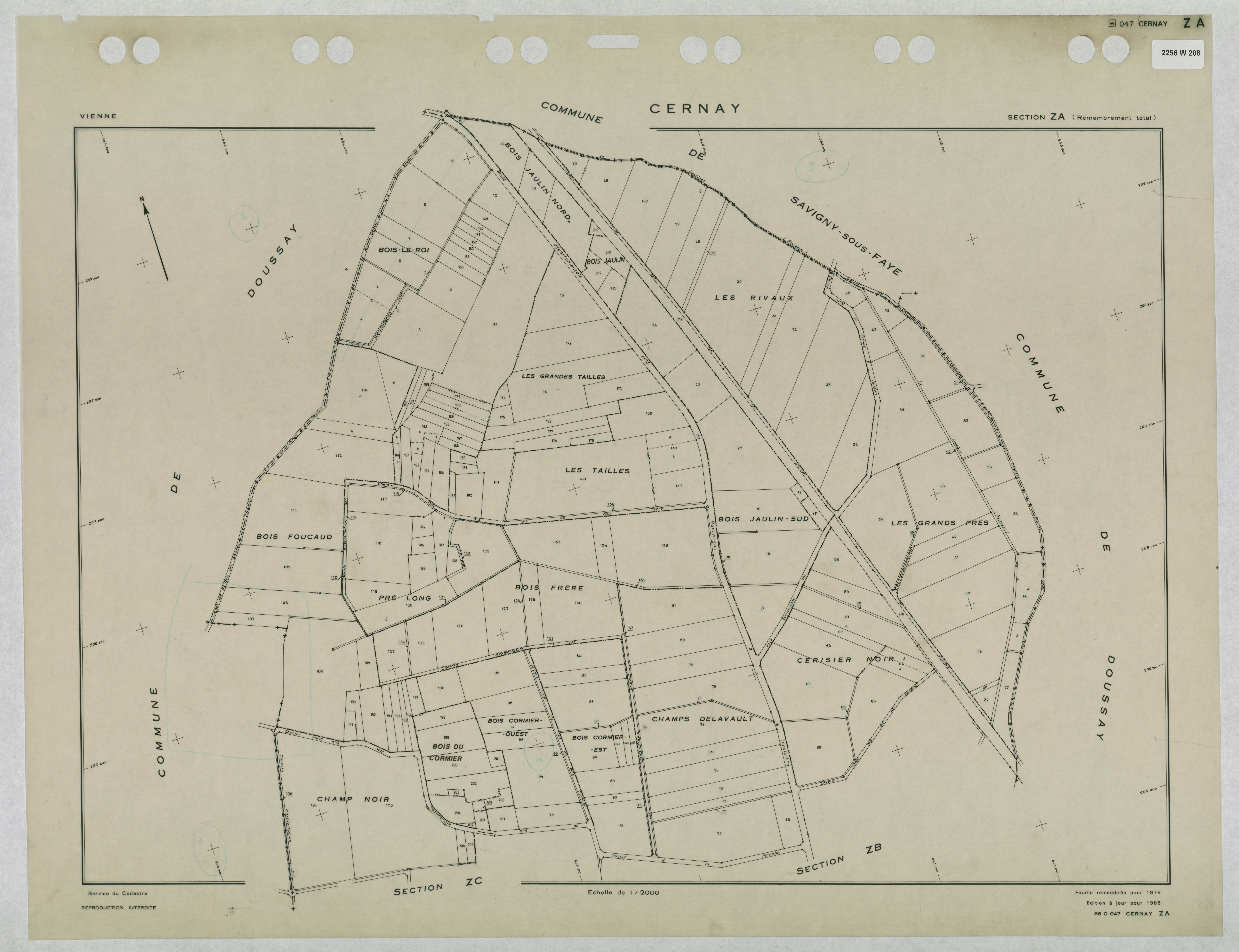 Cernay - FRAD086_cadastre Plans remembrés 