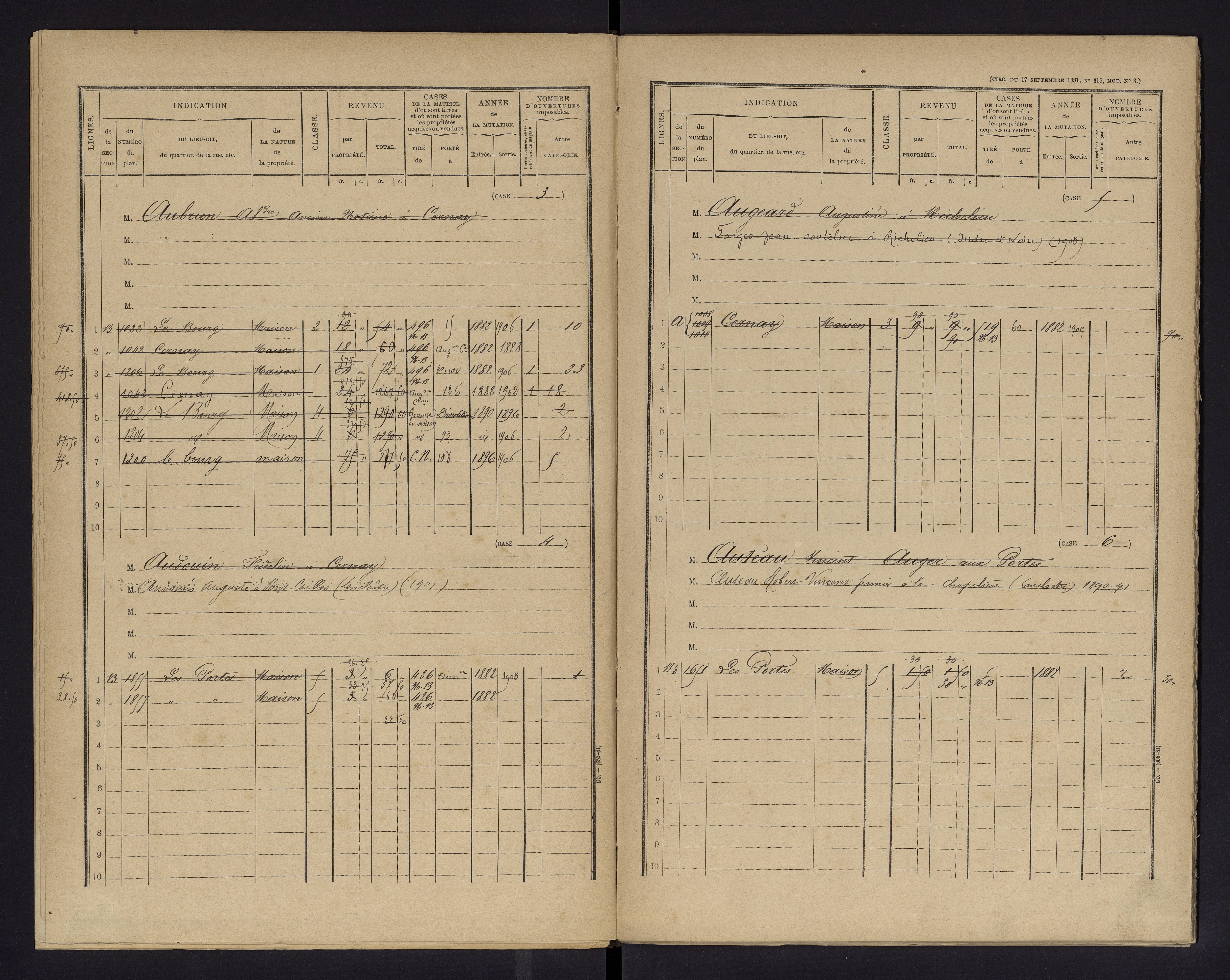 Cernay - FRAD086_cadastre Cases 1-128 