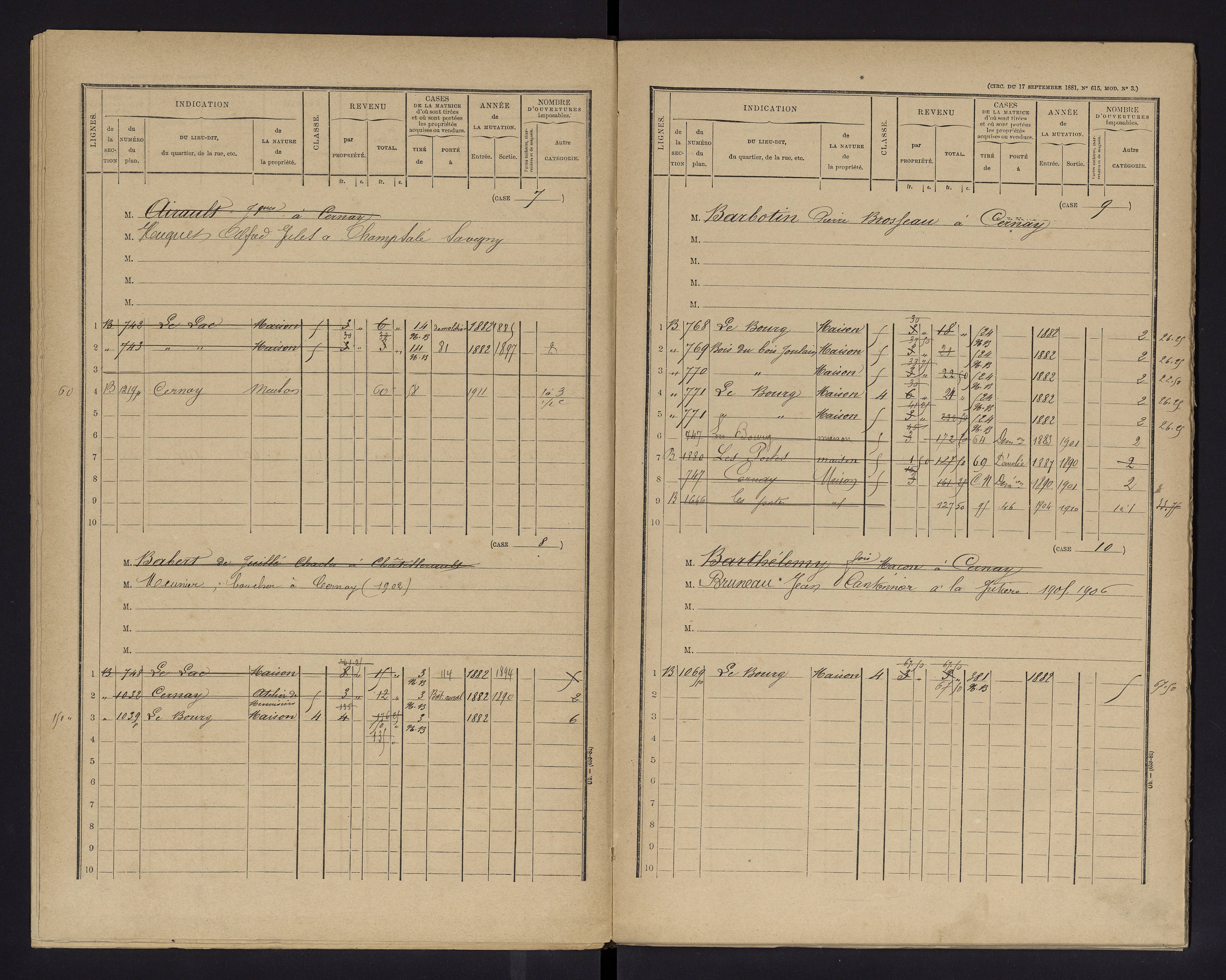 Cernay - FRAD086_cadastre Cases 1-128 