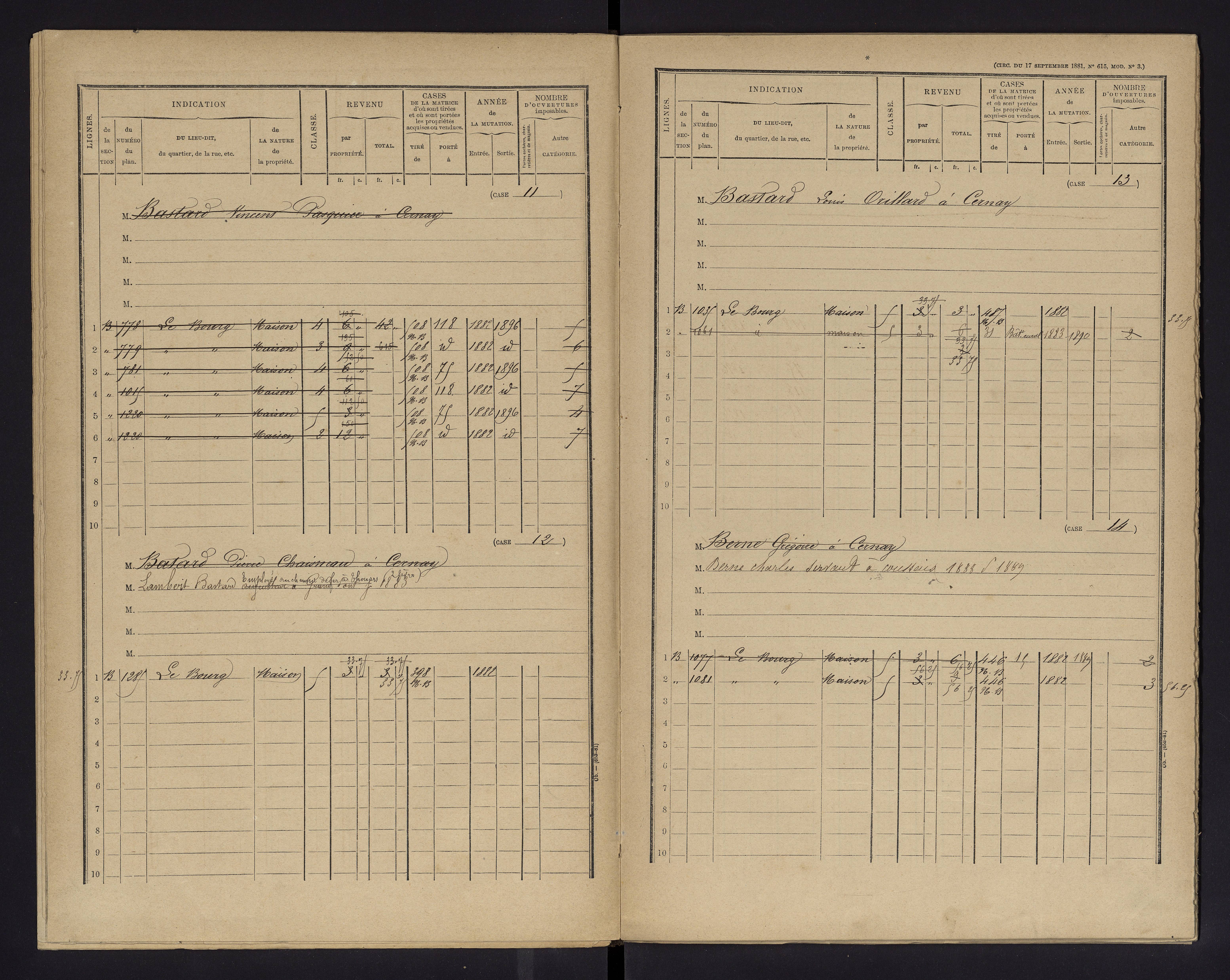 Cernay - FRAD086_cadastre Cases 1-128 