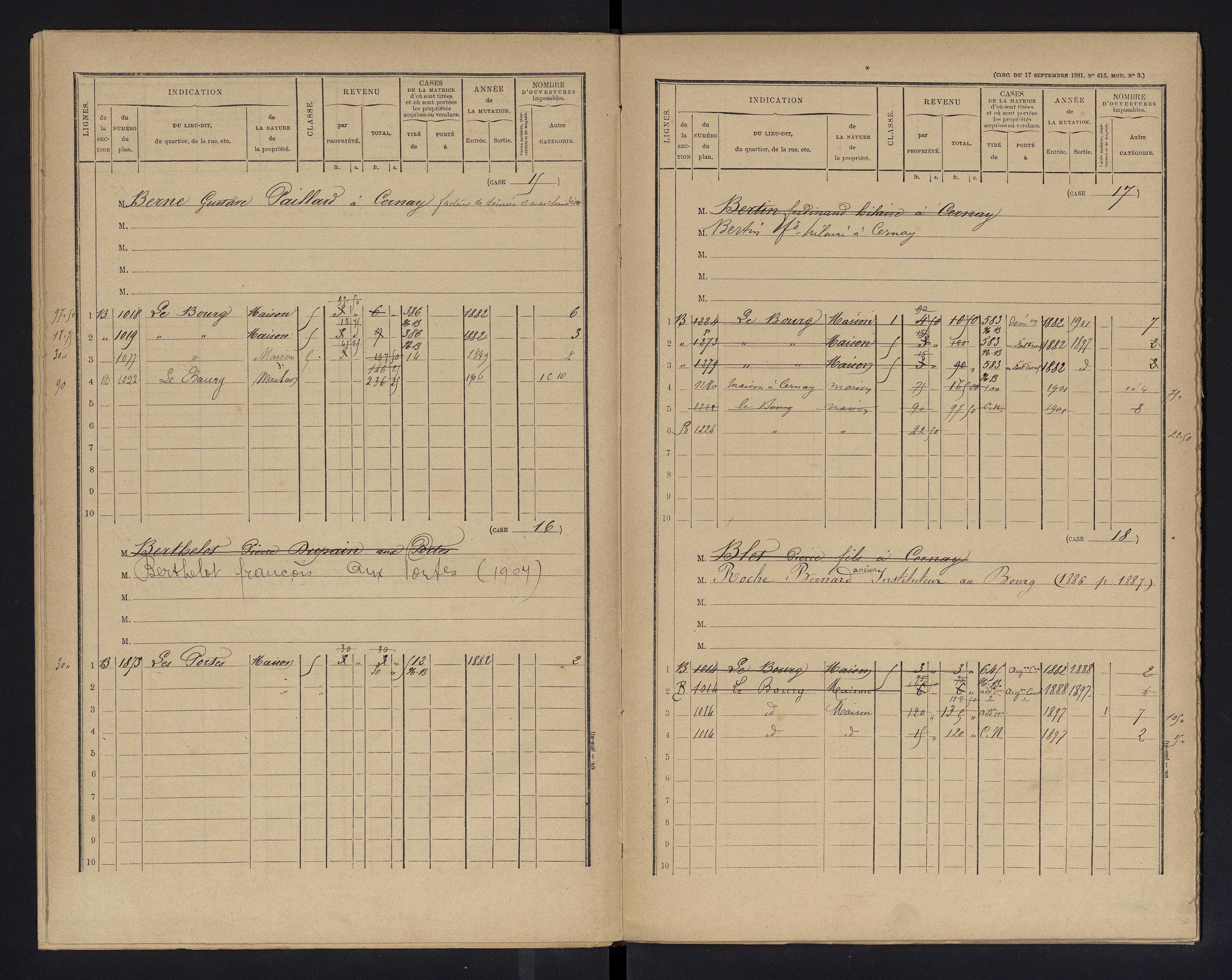 Cernay - FRAD086_cadastre Cases 1-128 