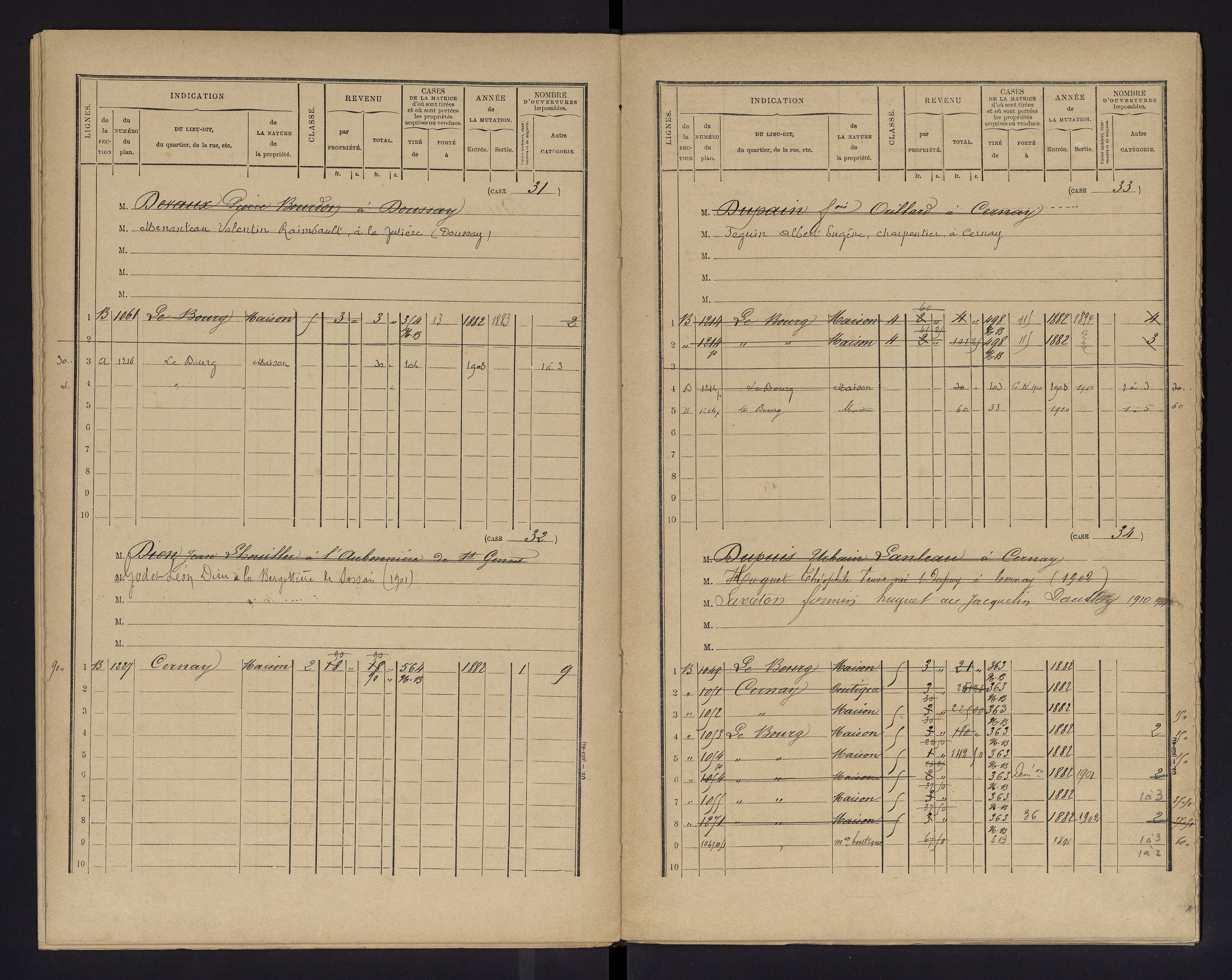 Cernay - FRAD086_cadastre Cases 1-128 