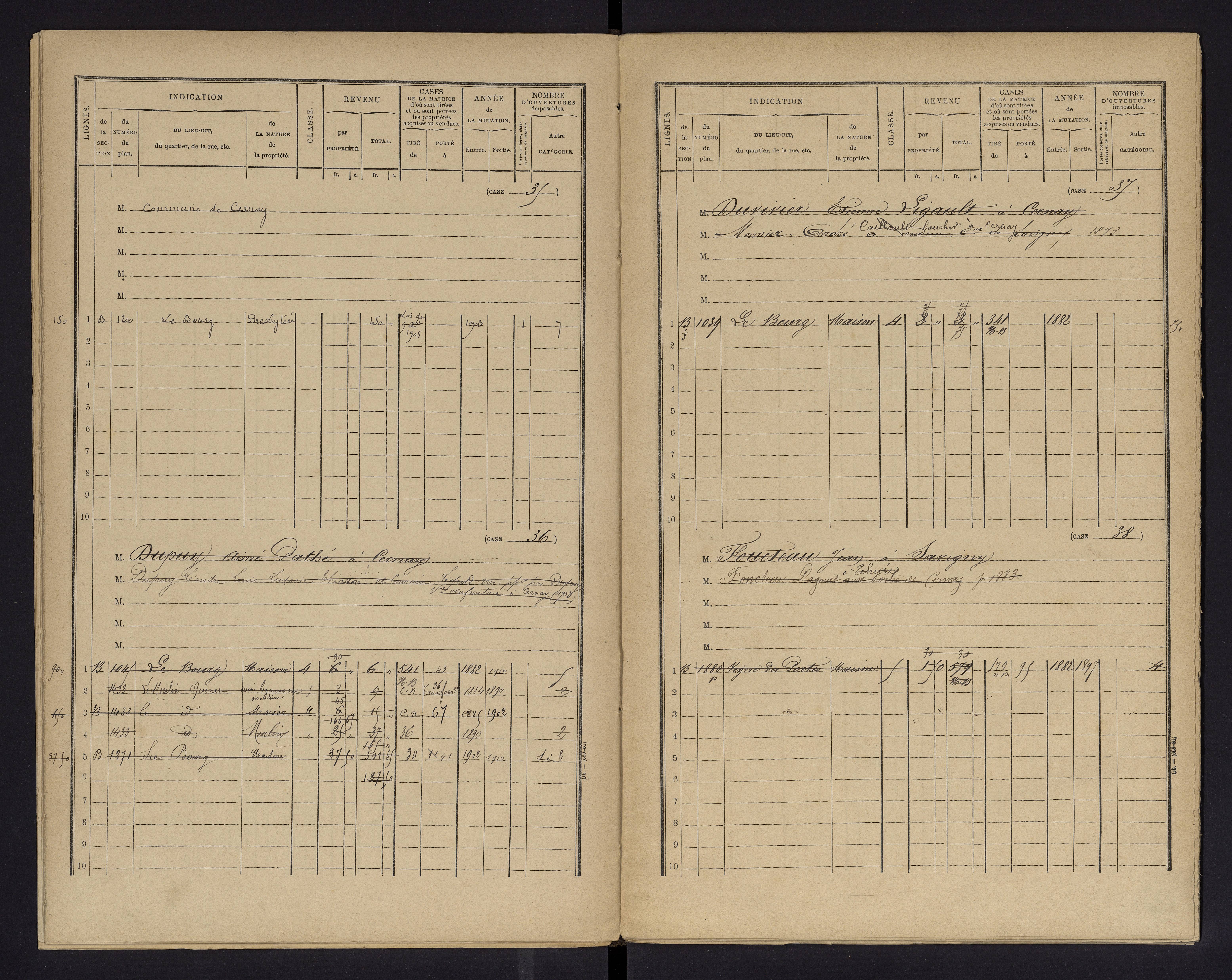 Cernay - FRAD086_cadastre Cases 1-128 