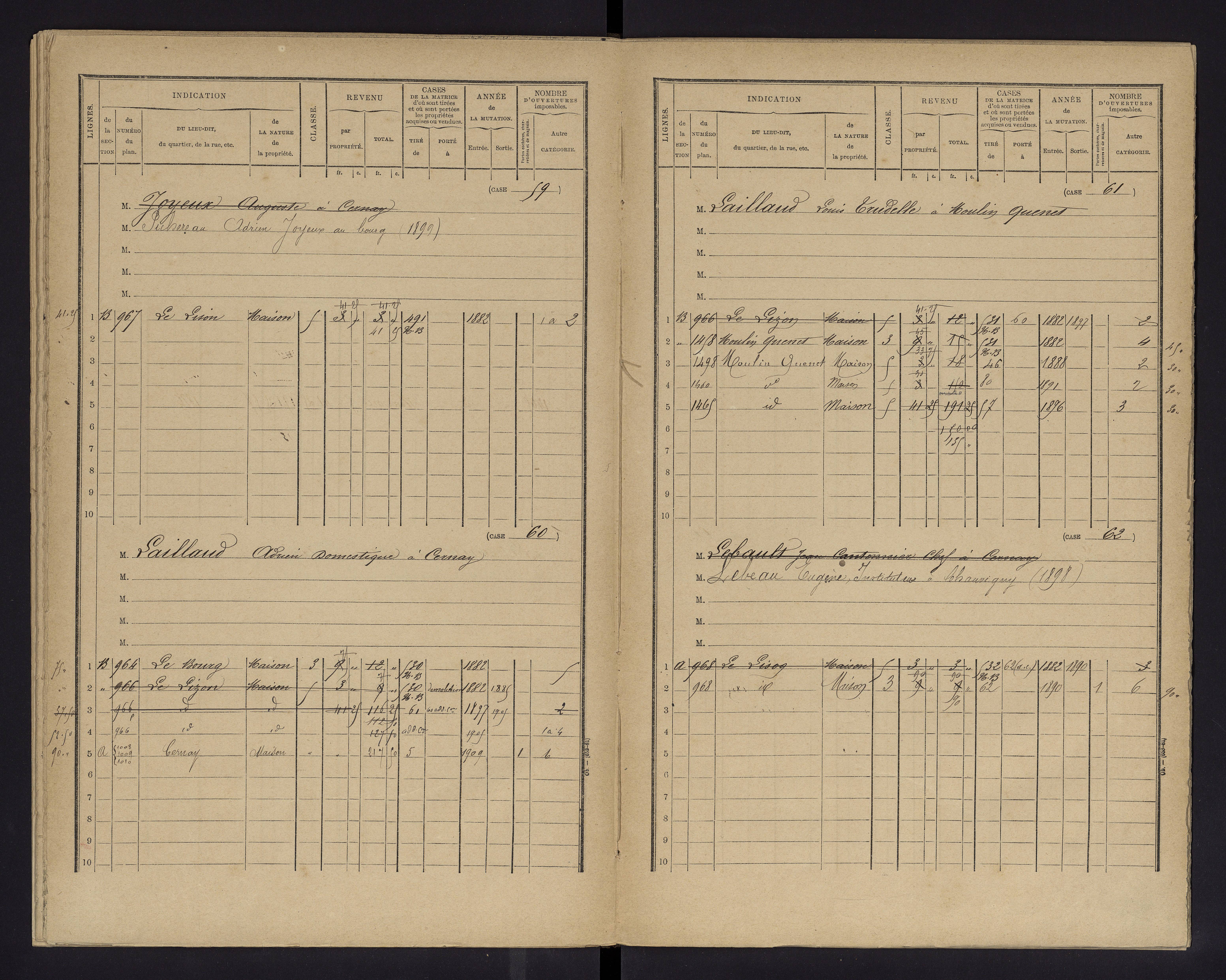Cernay - FRAD086_cadastre Cases 1-128 