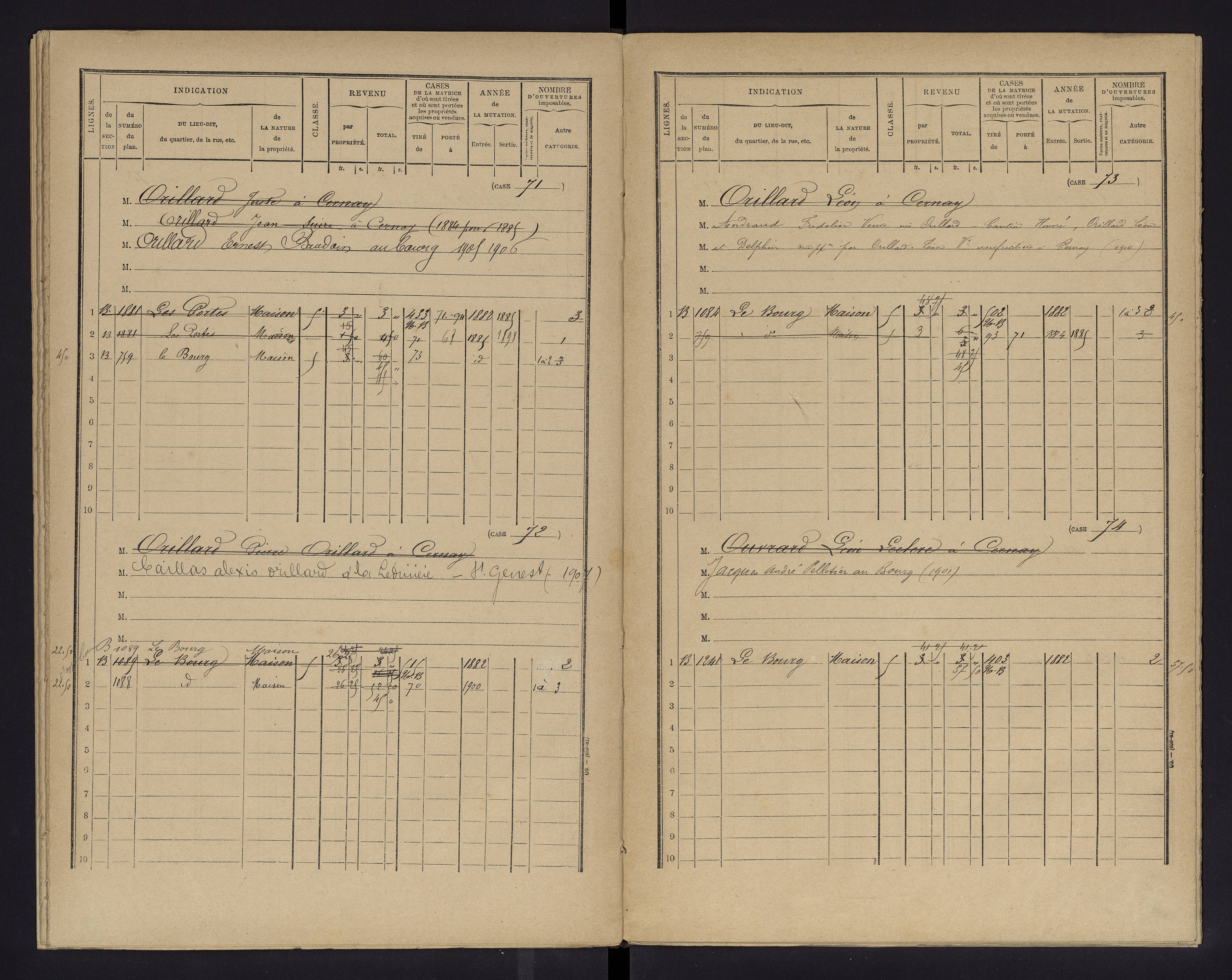 Cernay - FRAD086_cadastre Cases 1-128 