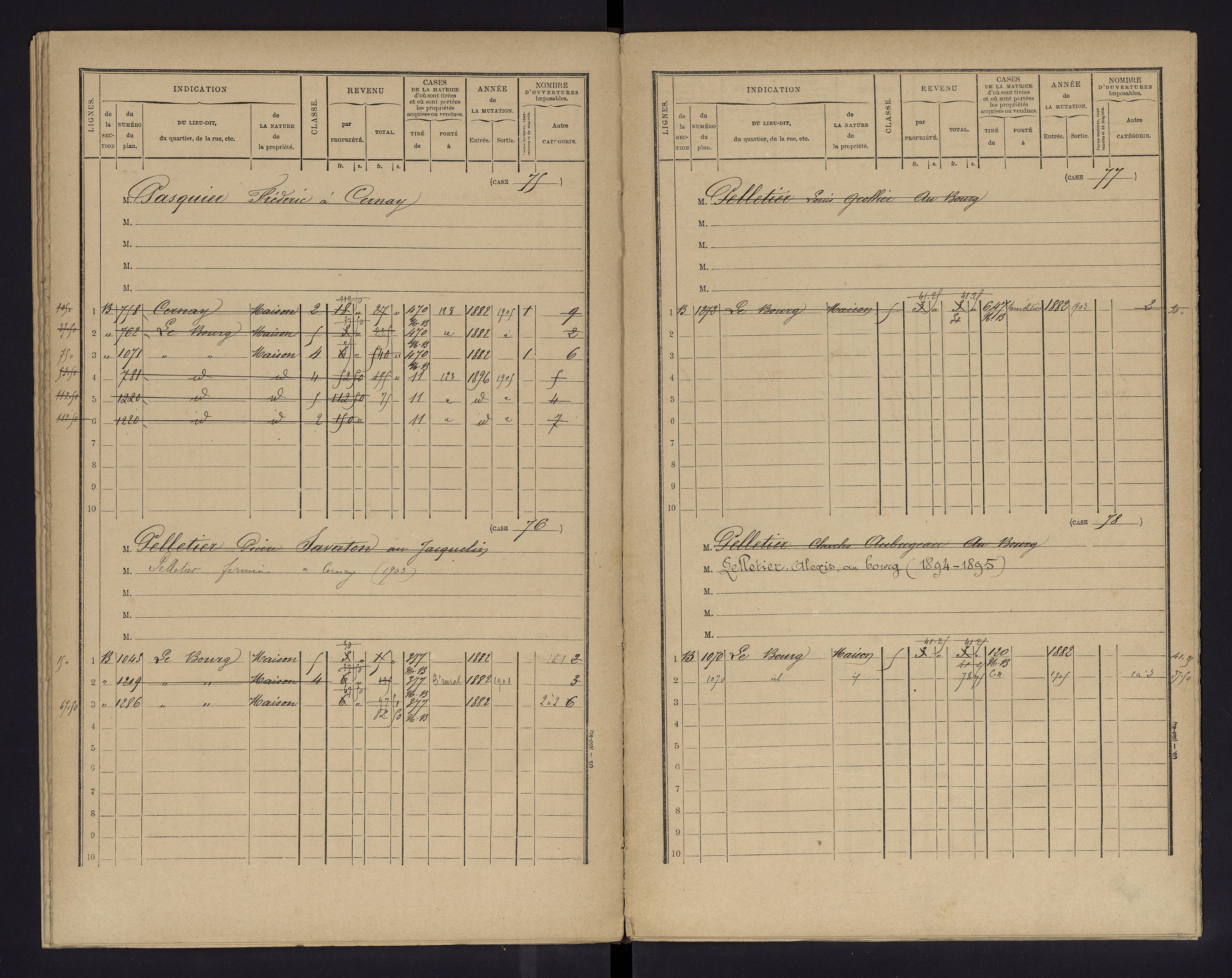 Cernay - FRAD086_cadastre Cases 1-128 