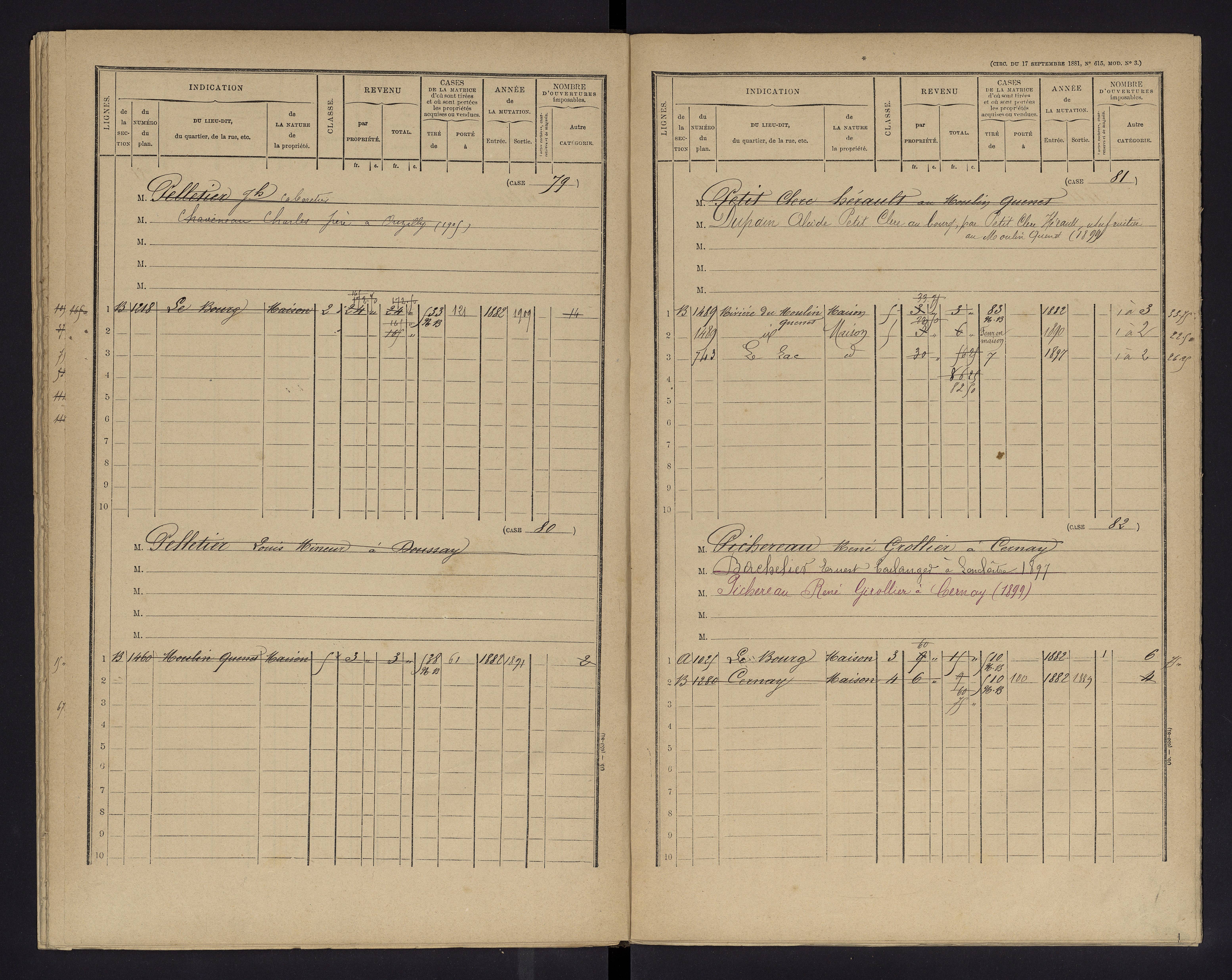 Cernay - FRAD086_cadastre Cases 1-128 