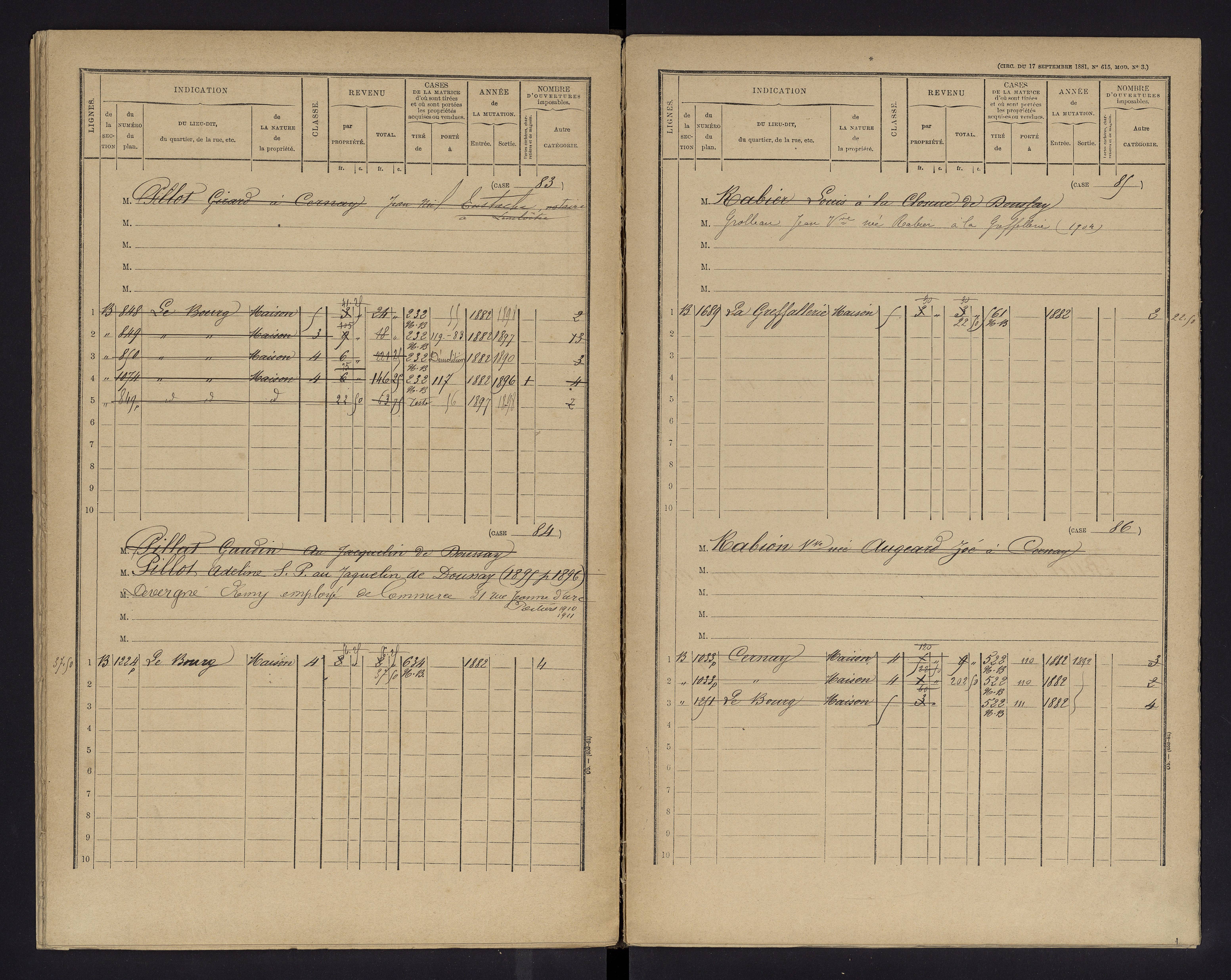 Cernay - FRAD086_cadastre Cases 1-128 