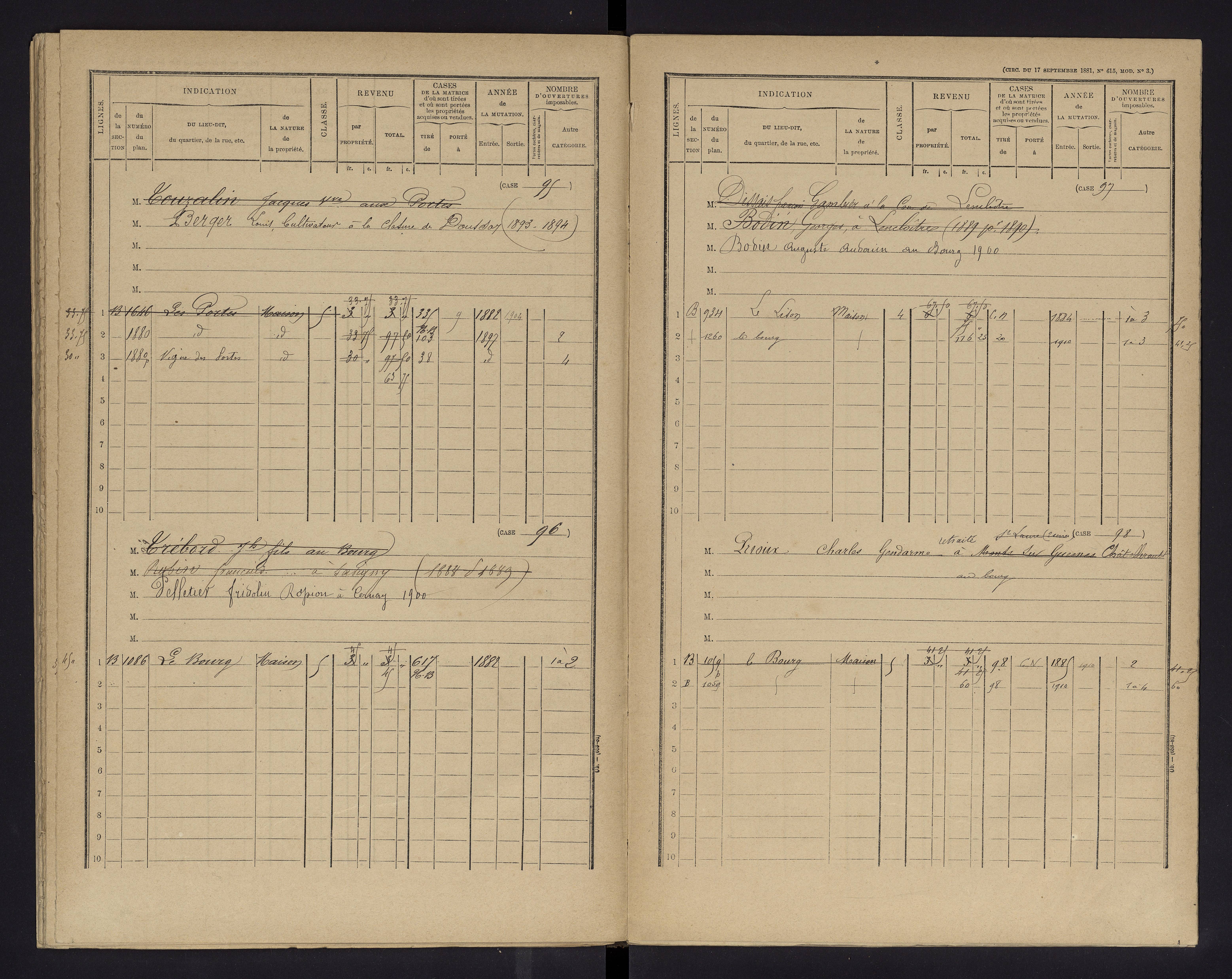 Cernay - FRAD086_cadastre Cases 1-128 
