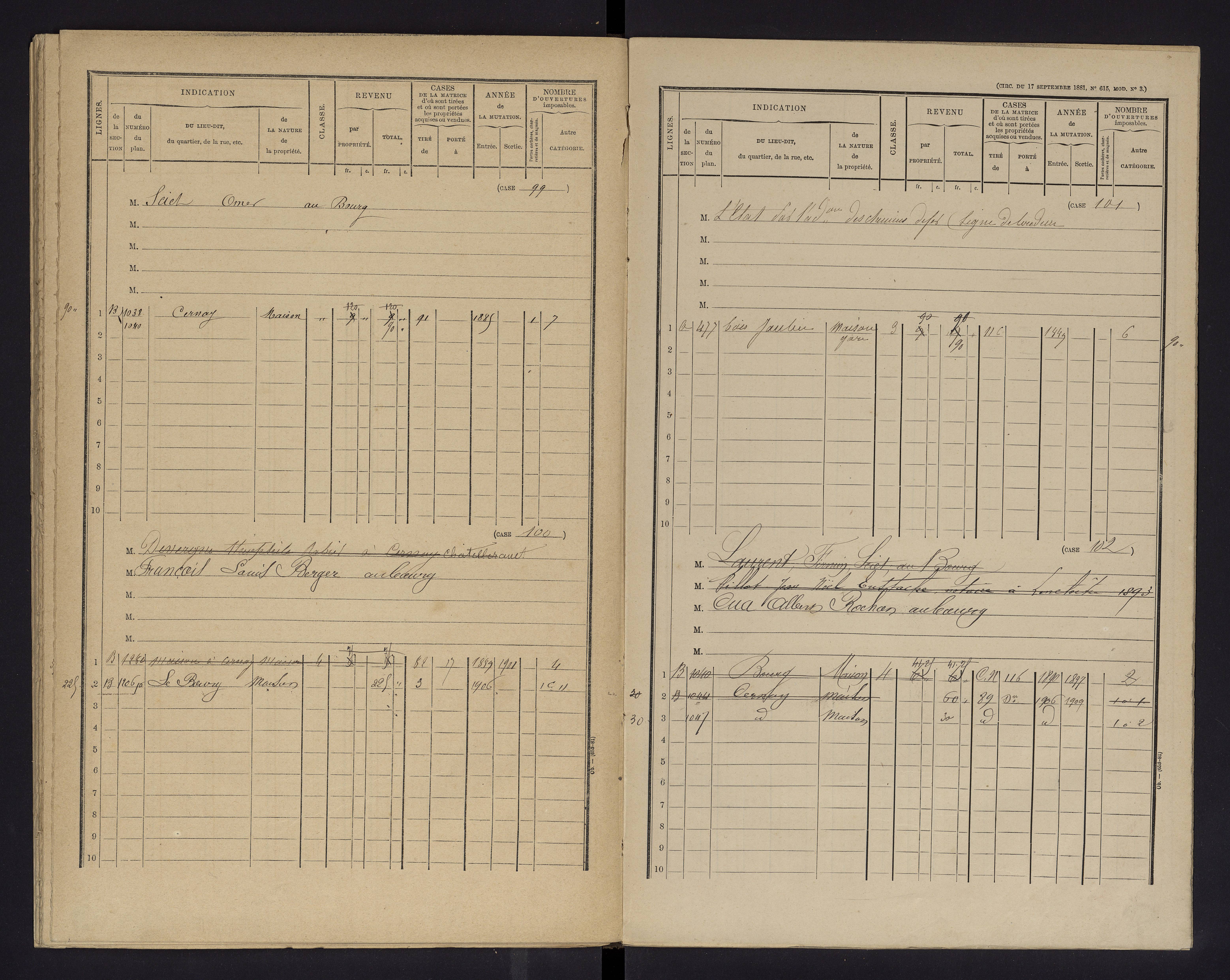 Cernay - FRAD086_cadastre Cases 1-128 
