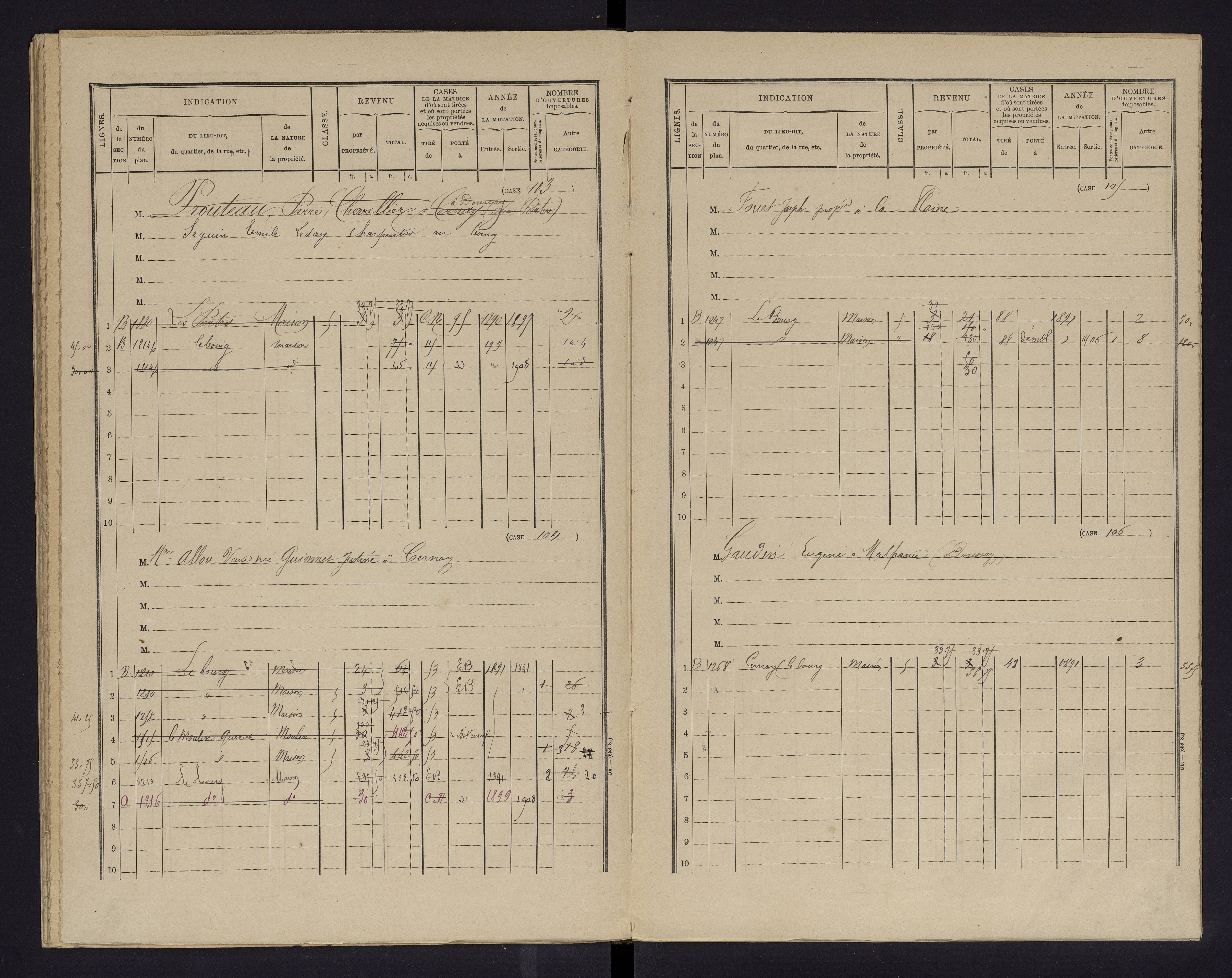 Cernay - FRAD086_cadastre Cases 1-128 