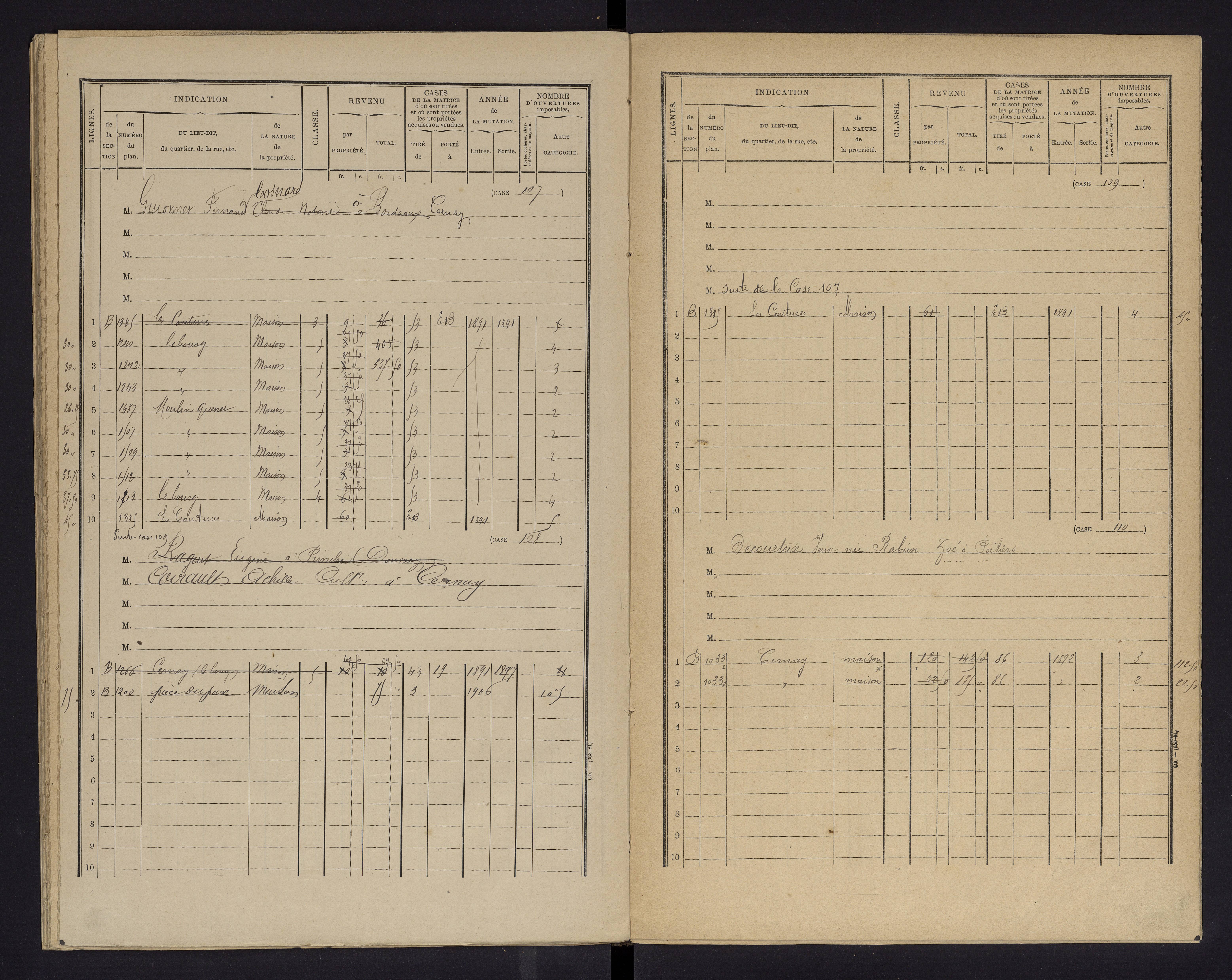 Cernay - FRAD086_cadastre Cases 1-128 