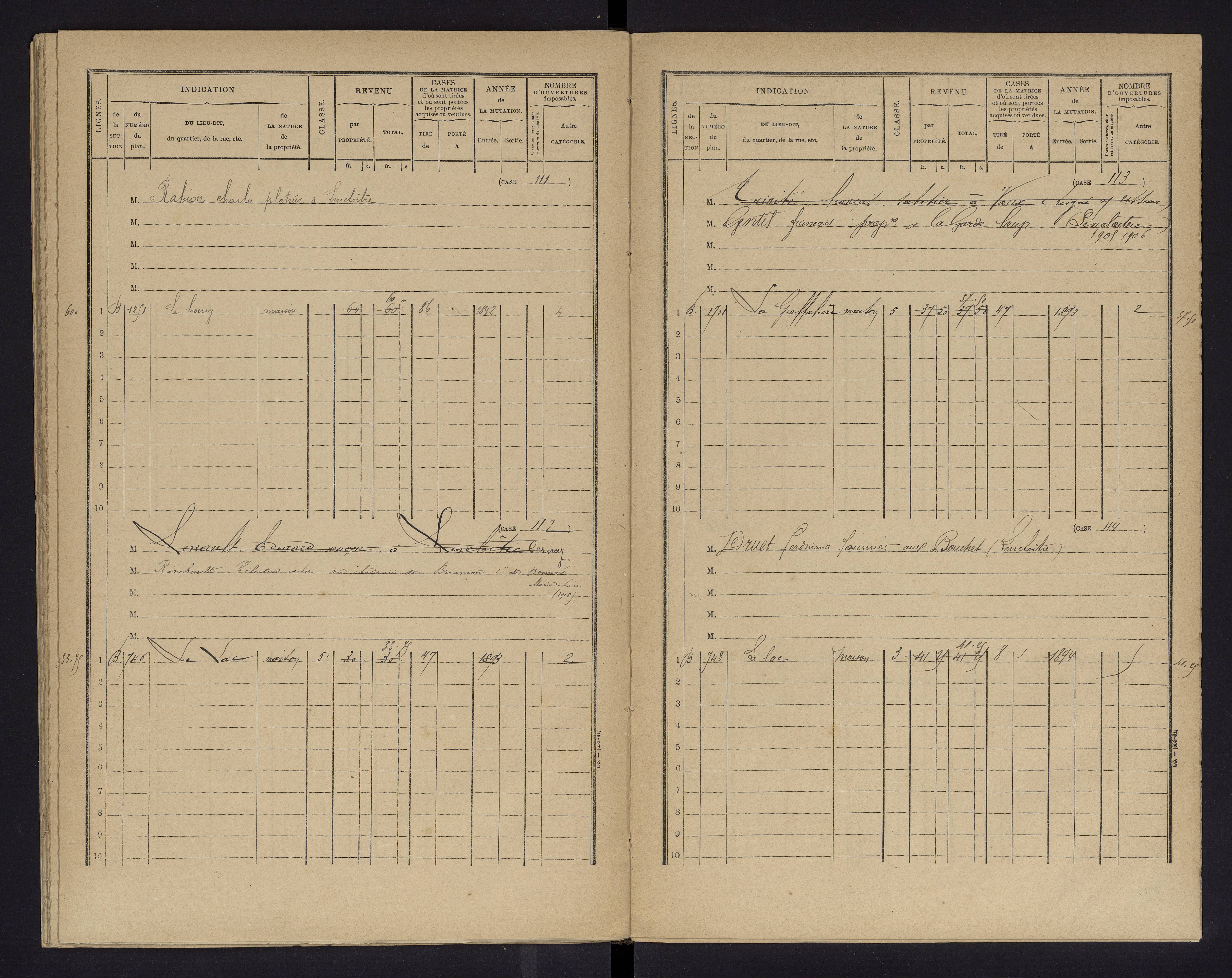 Cernay - FRAD086_cadastre Cases 1-128 
