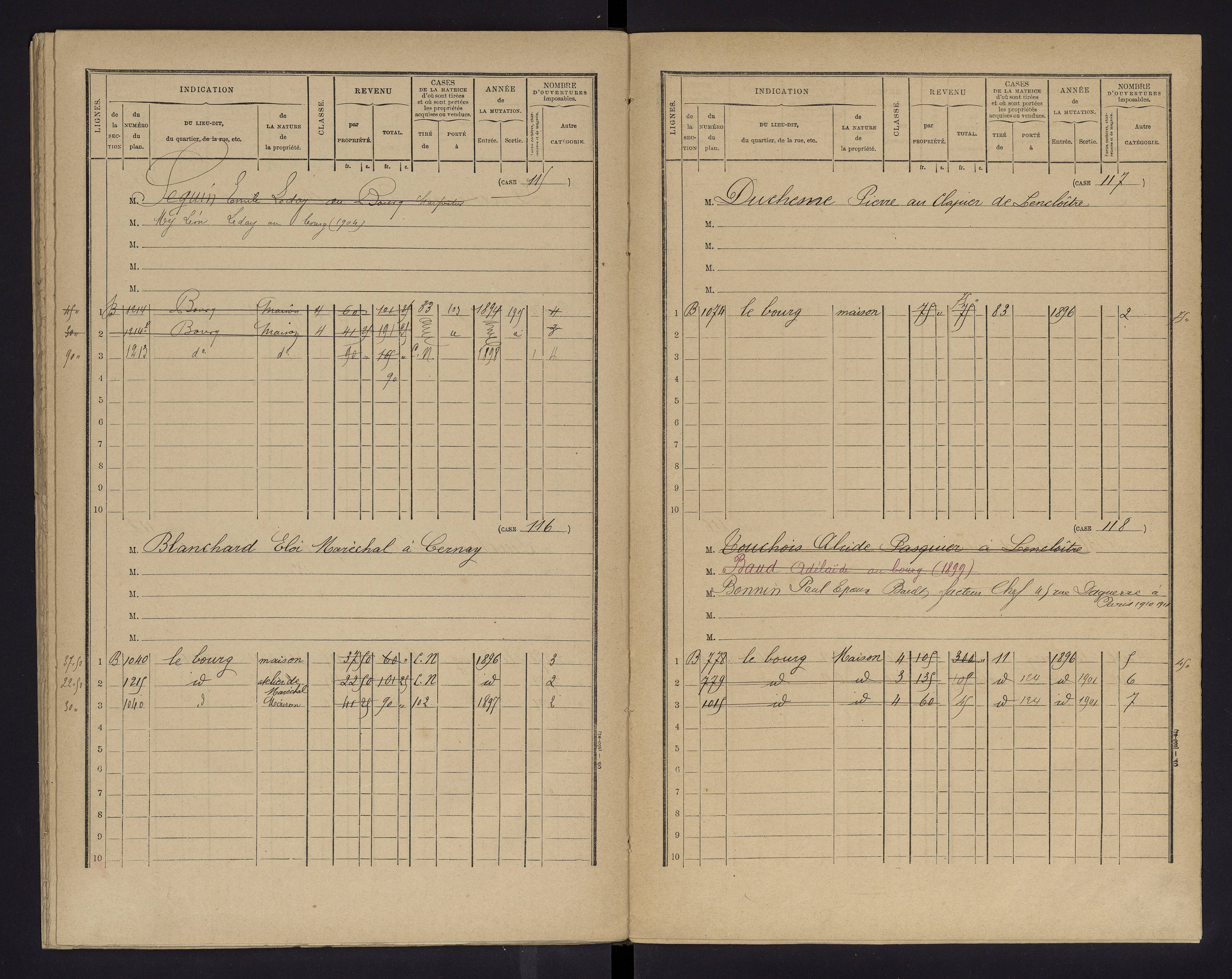 Cernay - FRAD086_cadastre Cases 1-128 