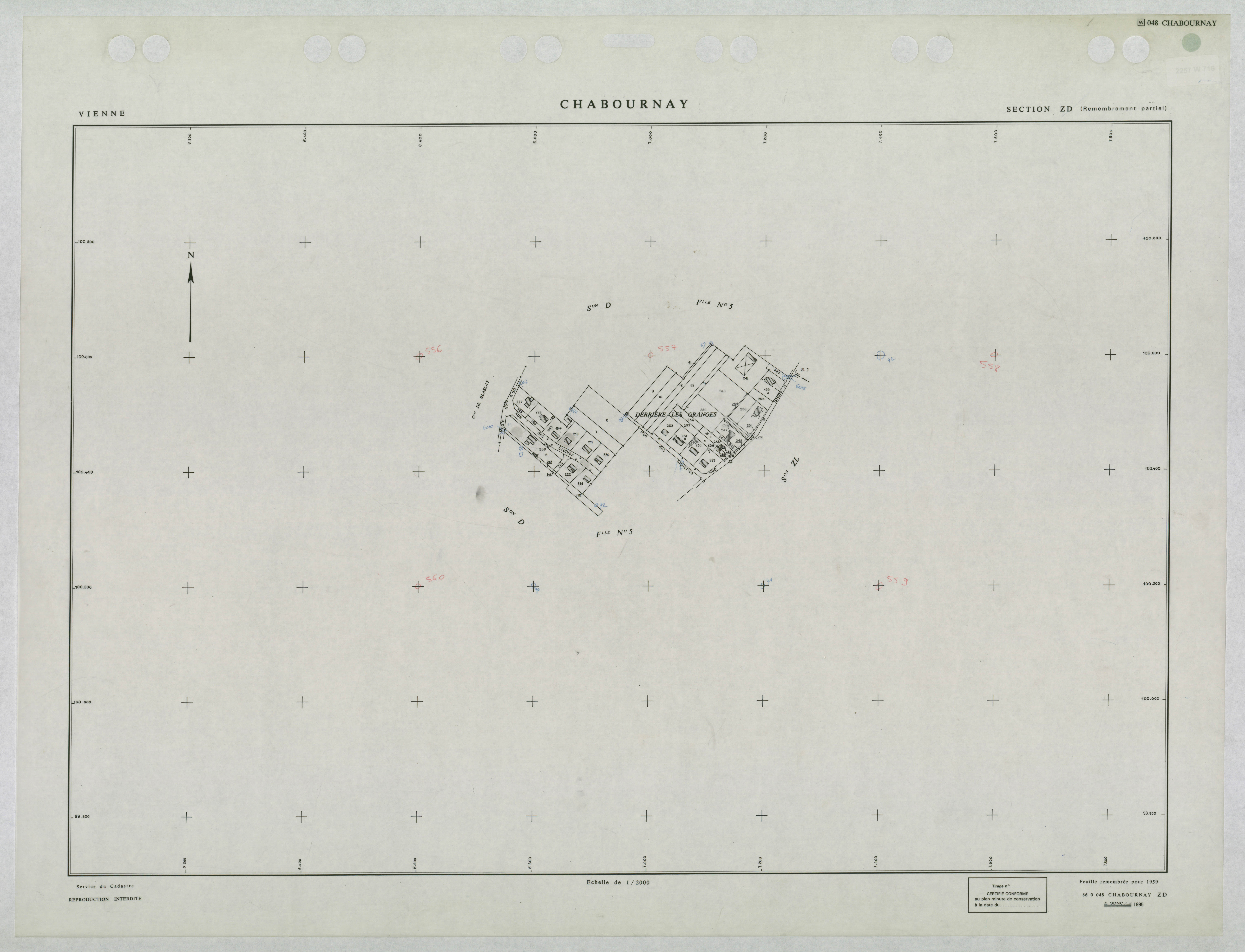 Chabournay - FRAD086_cadastre Plans remembrés 
