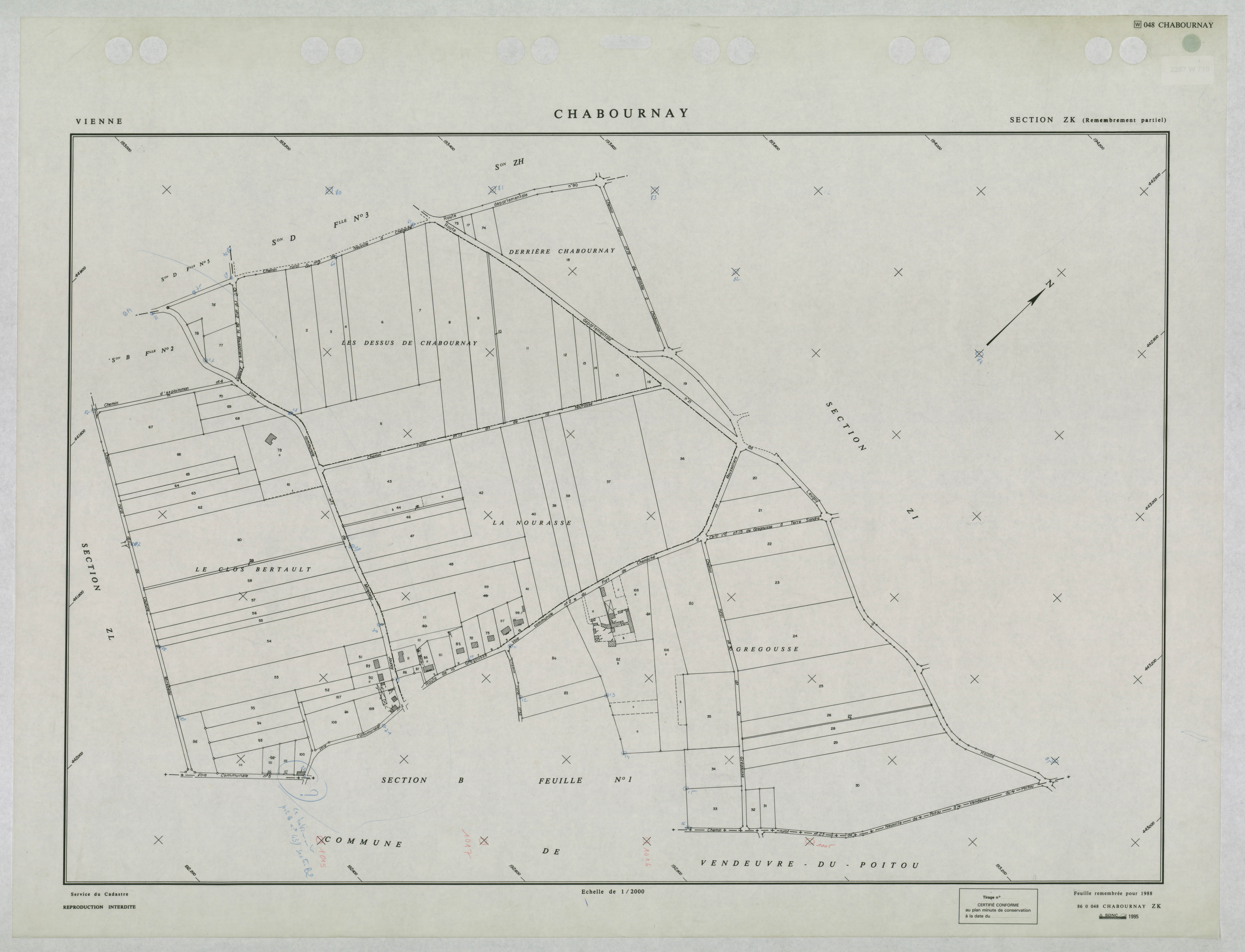 Chabournay - FRAD086_cadastre Plans remembrés 