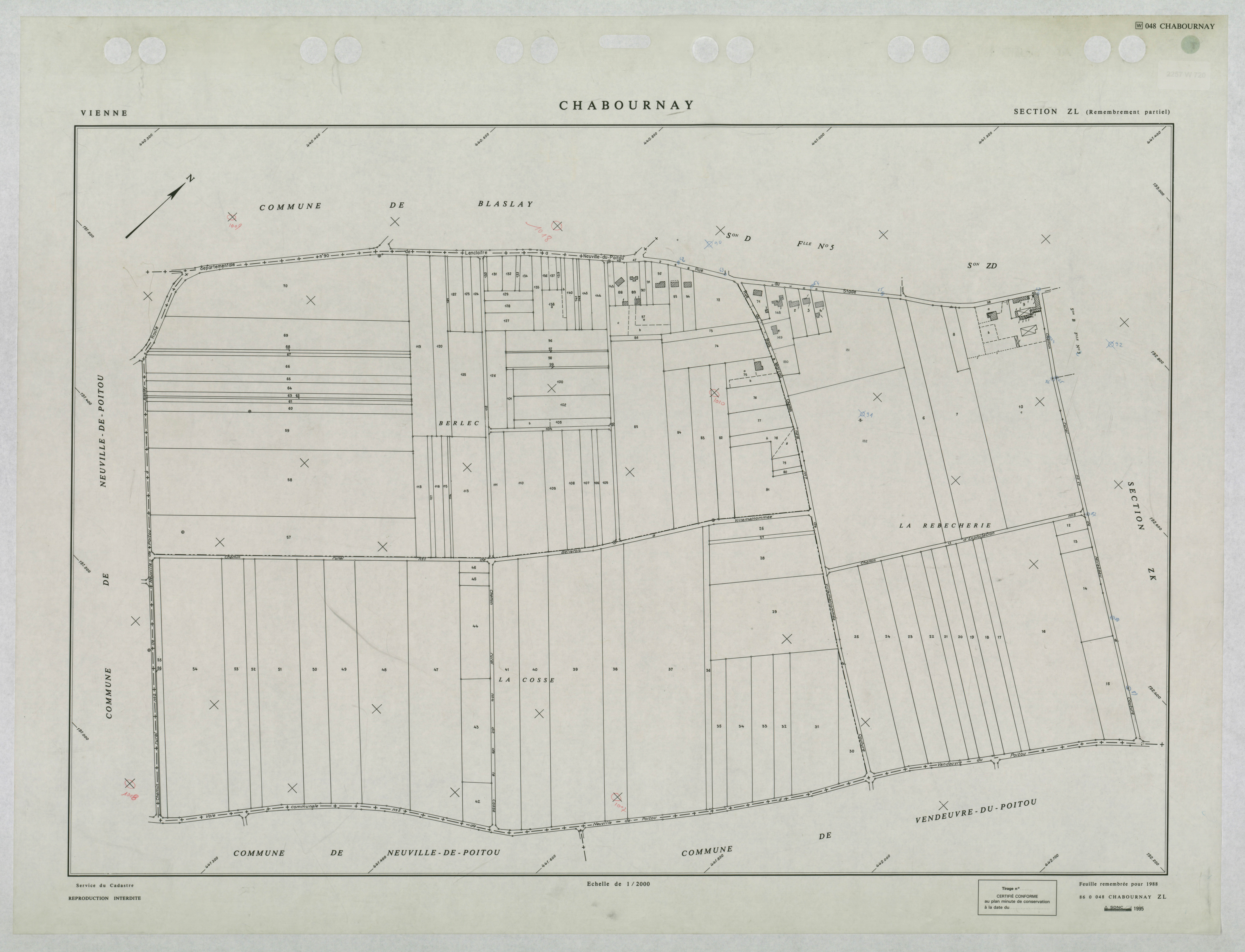 Chabournay - FRAD086_cadastre Plans remembrés 