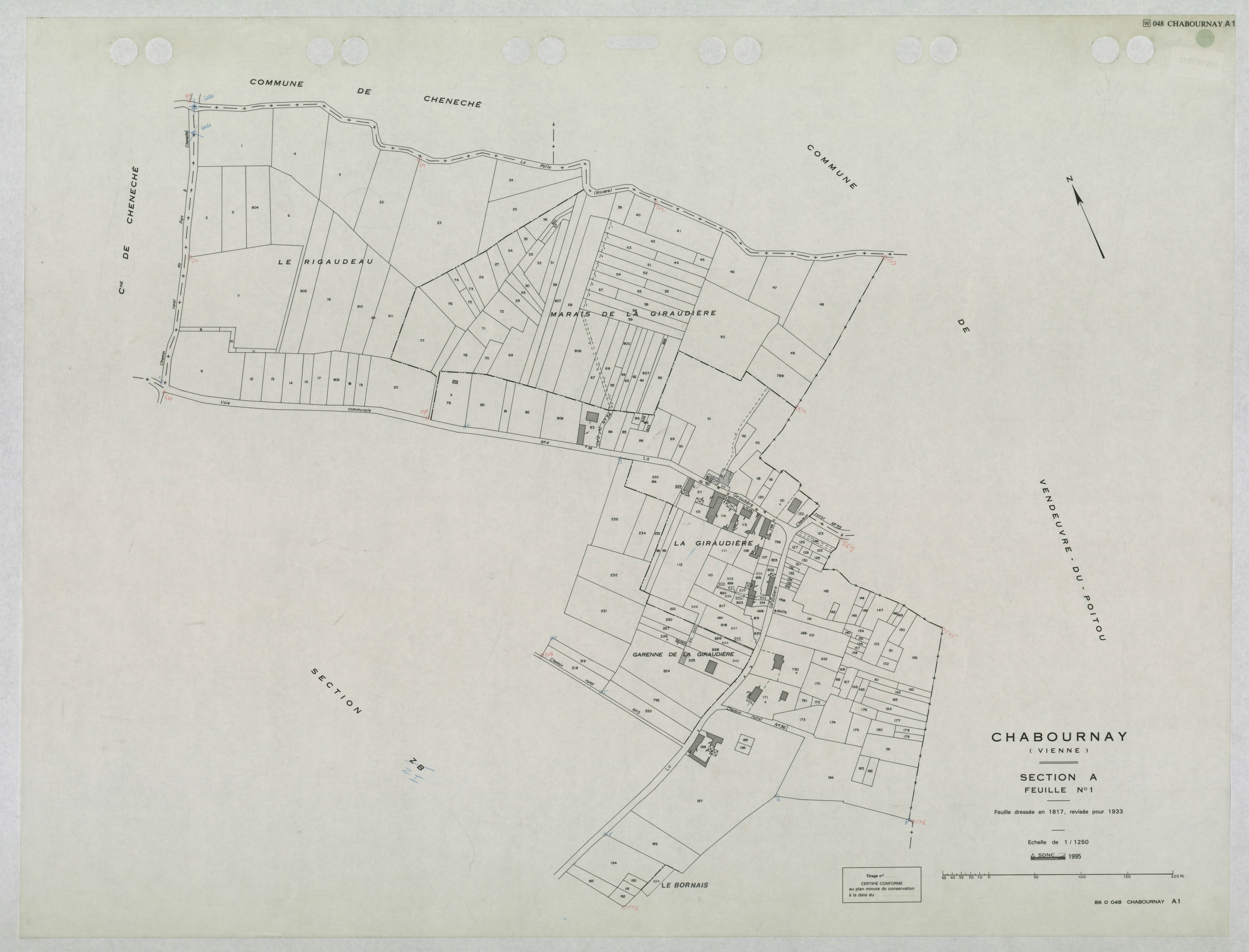 Chabournay - FRAD086_cadastre Plans mis à jour 