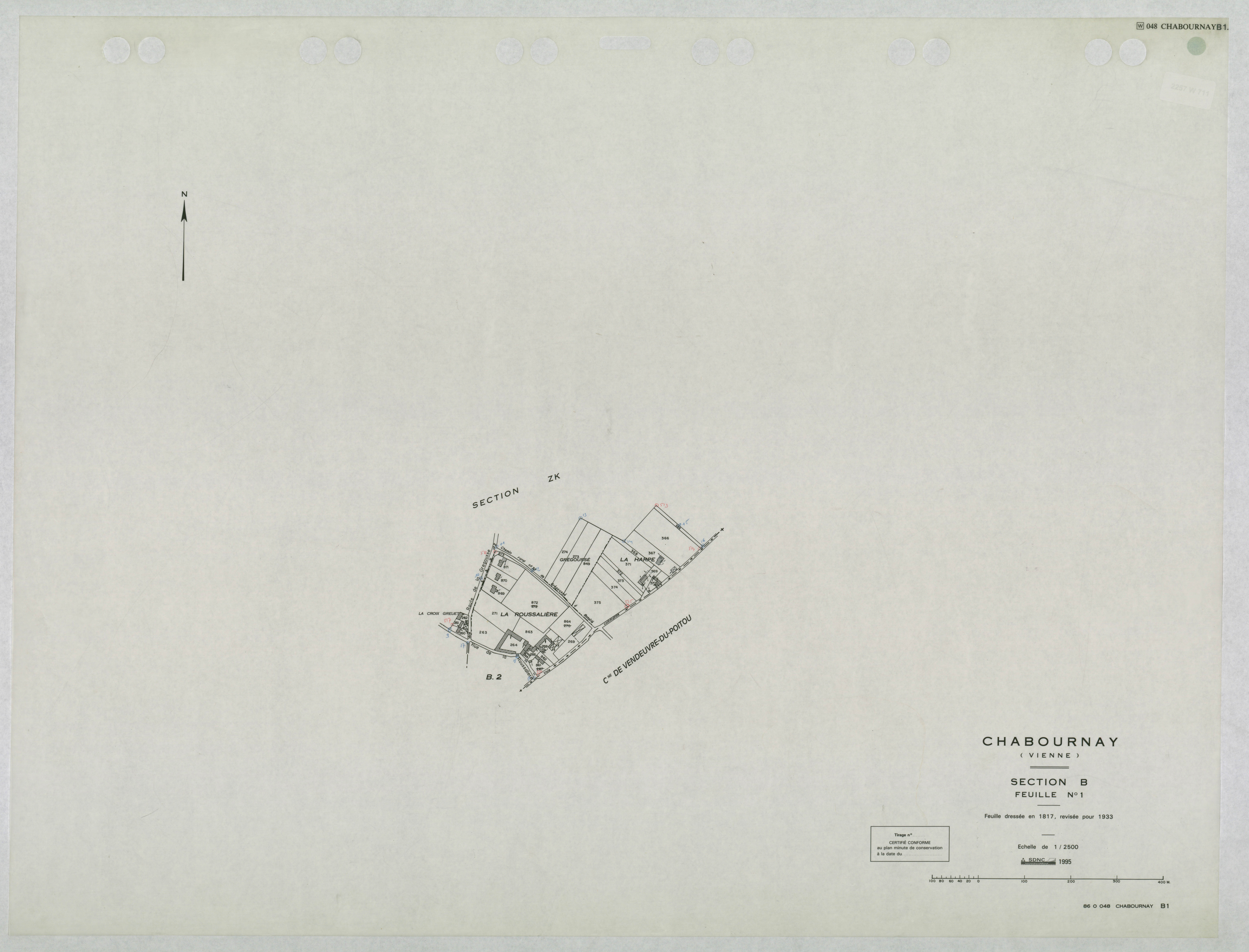 Chabournay - FRAD086_cadastre Plans mis à jour 