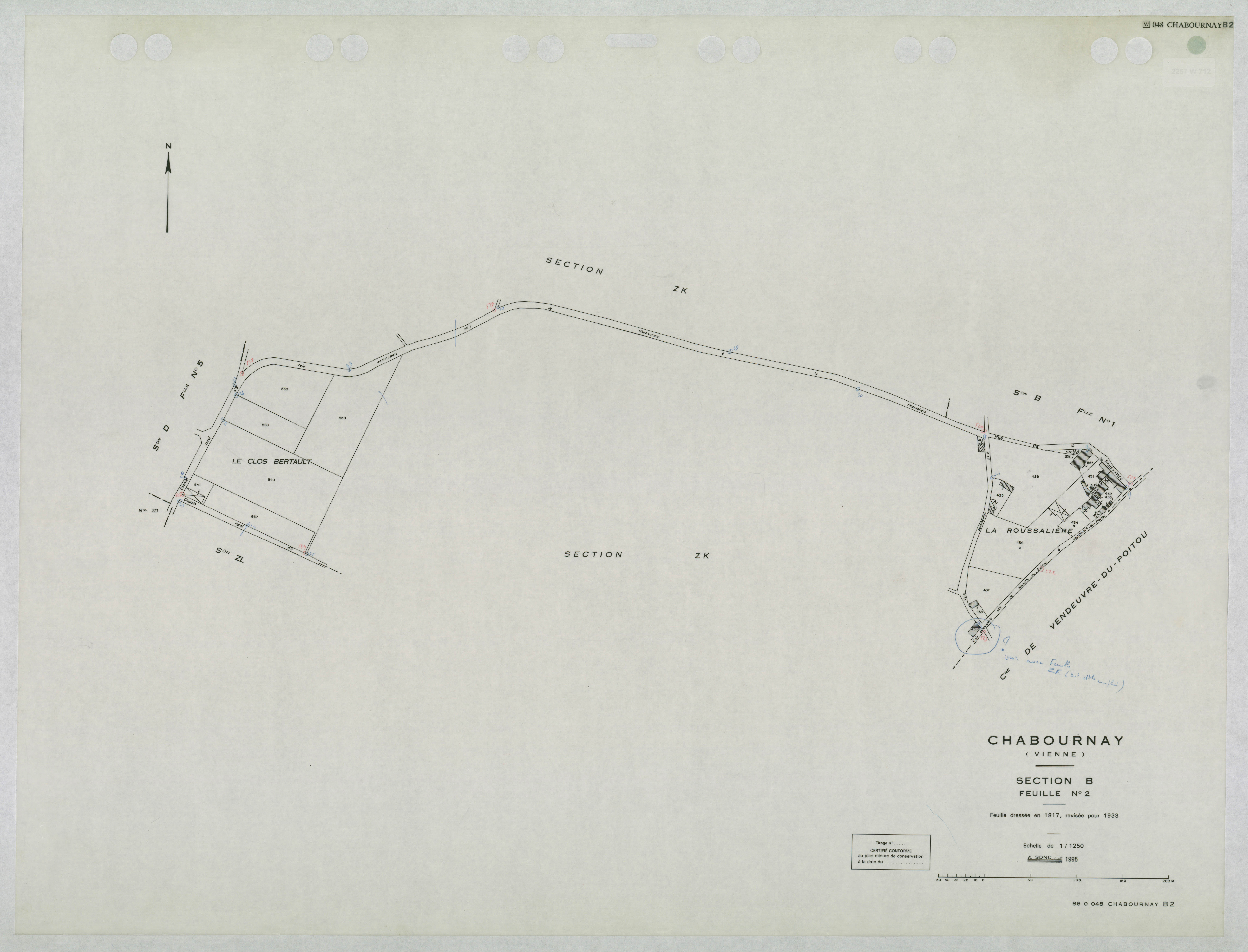 Chabournay - FRAD086_cadastre Plans mis à jour 
