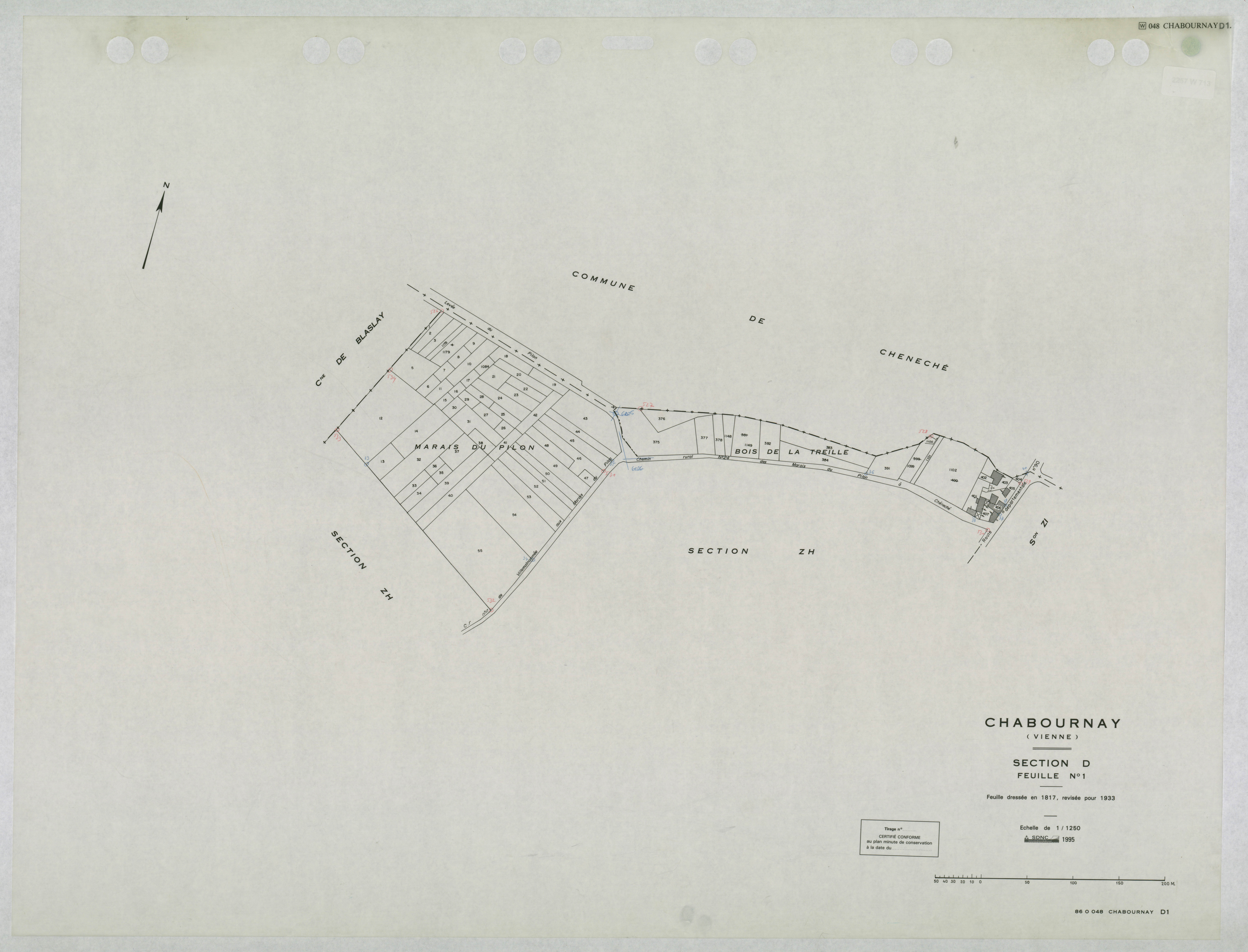 Chabournay - FRAD086_cadastre Plans mis à jour 