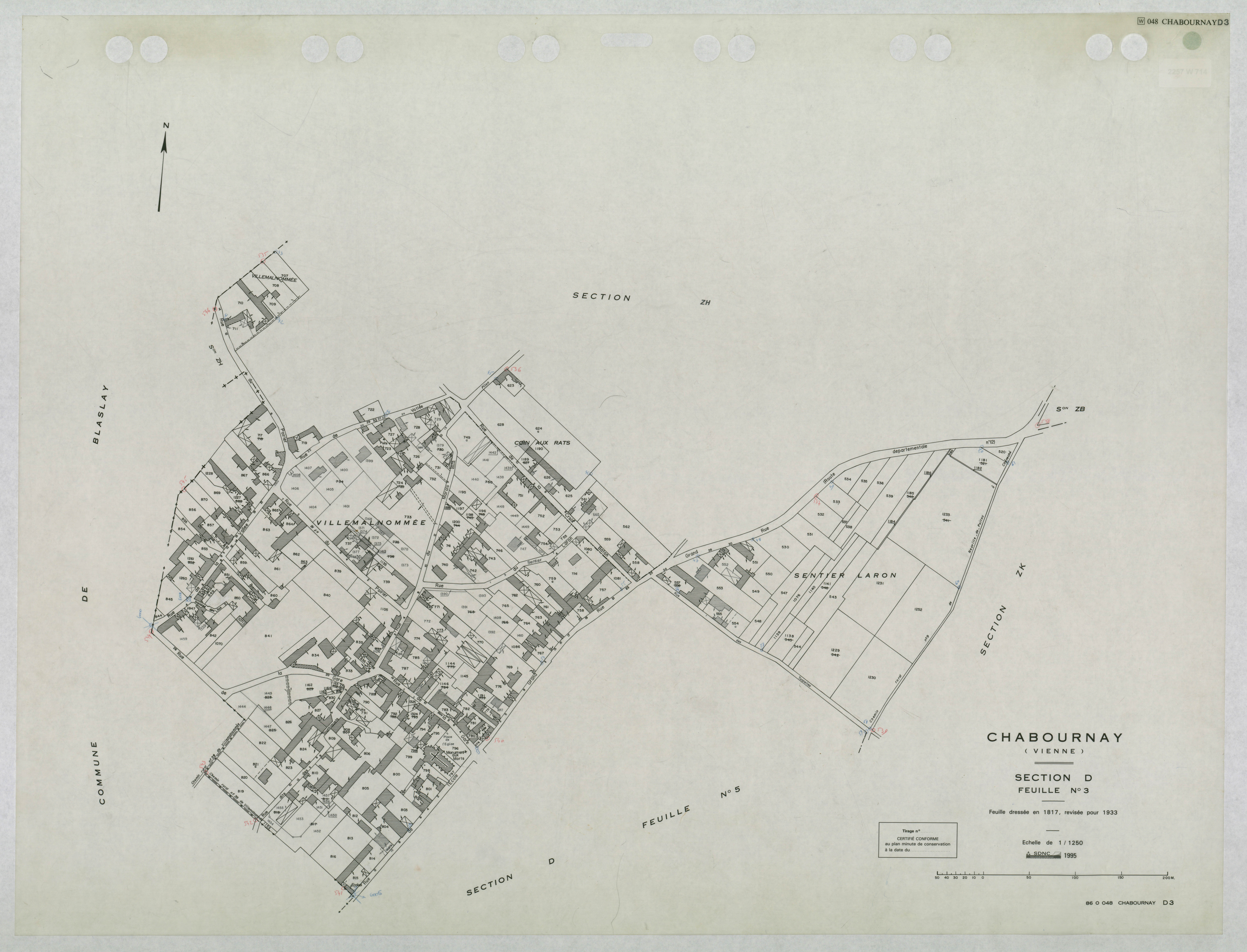 Chabournay - FRAD086_cadastre Plans mis à jour 