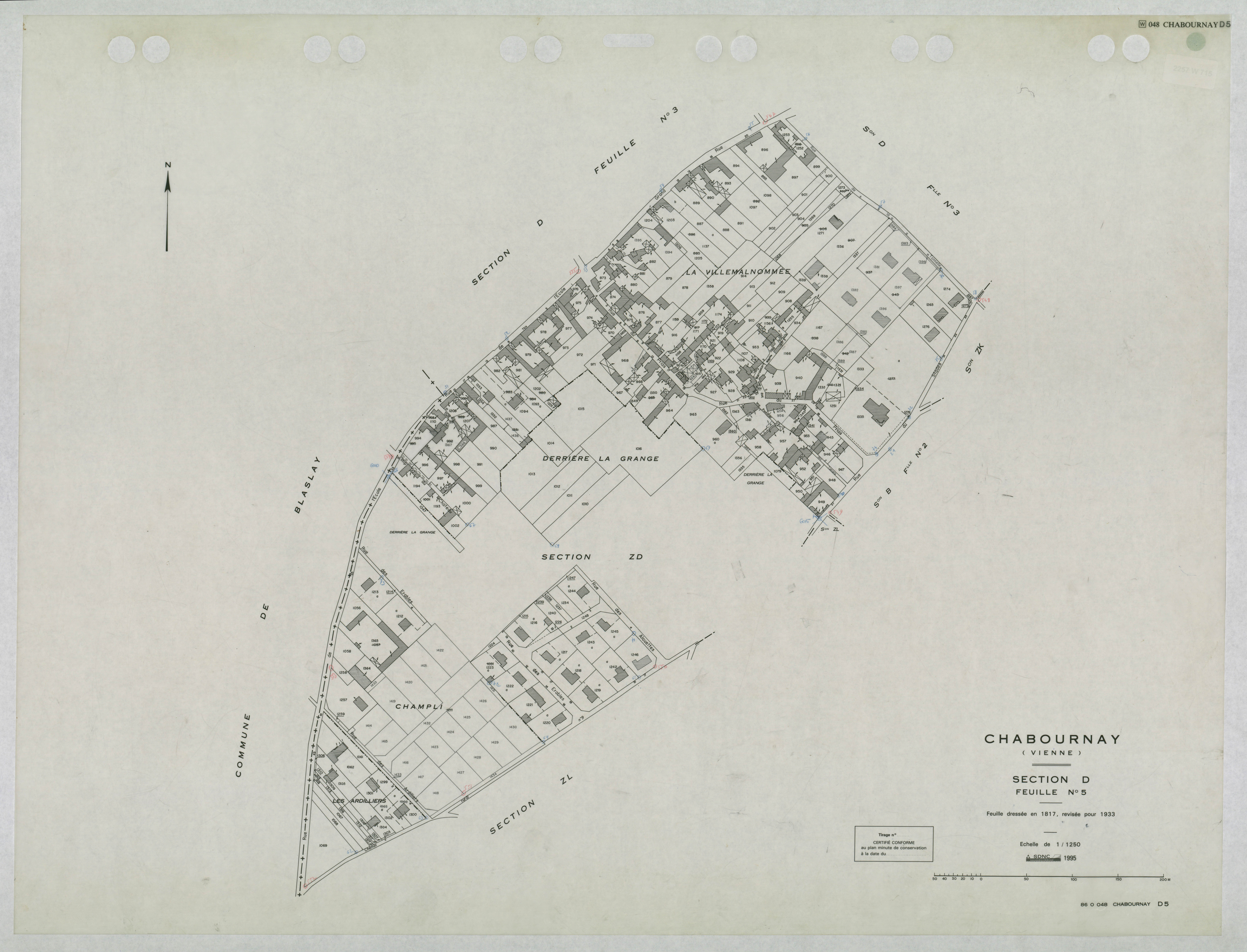 Chabournay - FRAD086_cadastre Plans mis à jour 