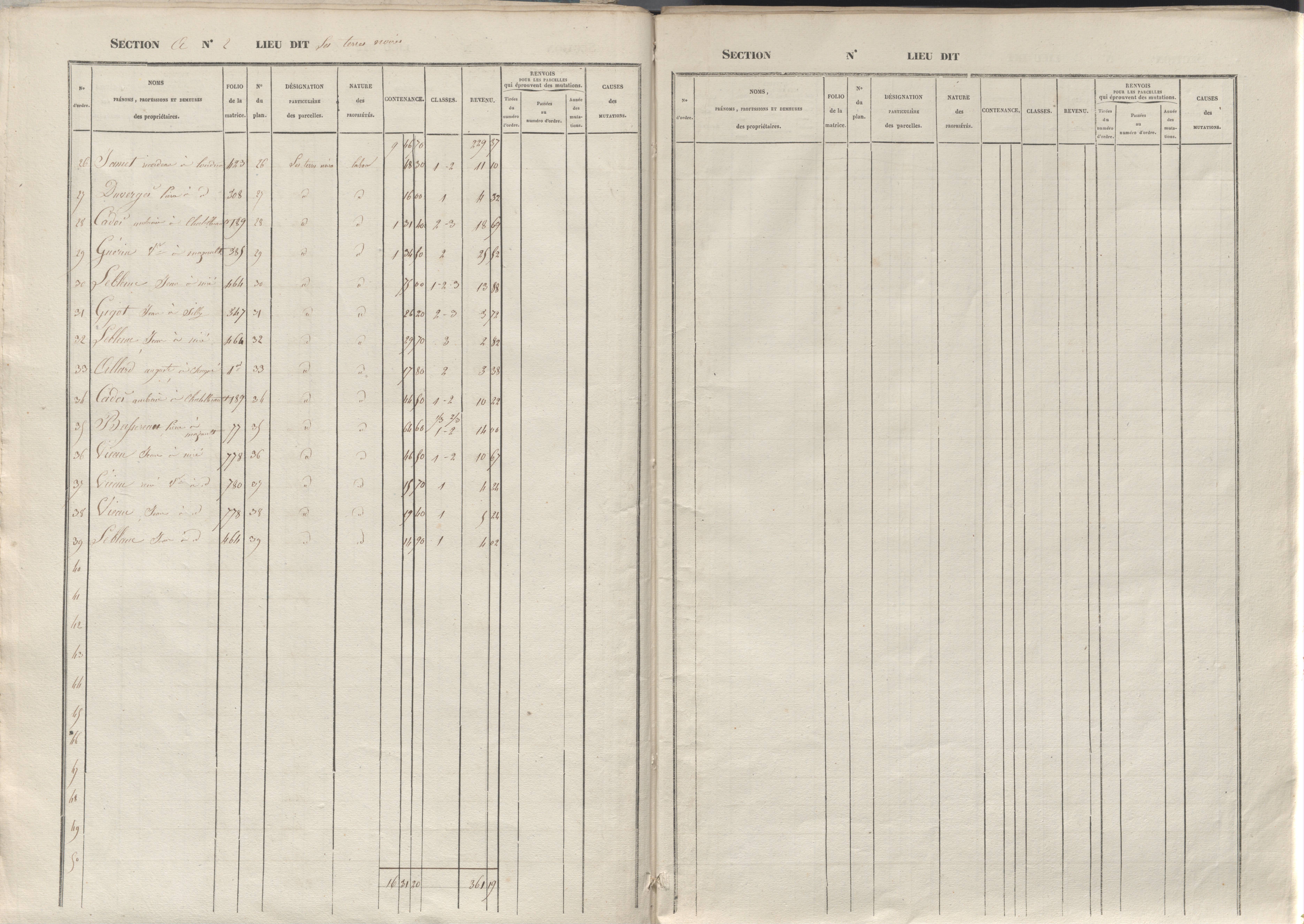 Chalais - FRAD086_cadastre Sections A-F 