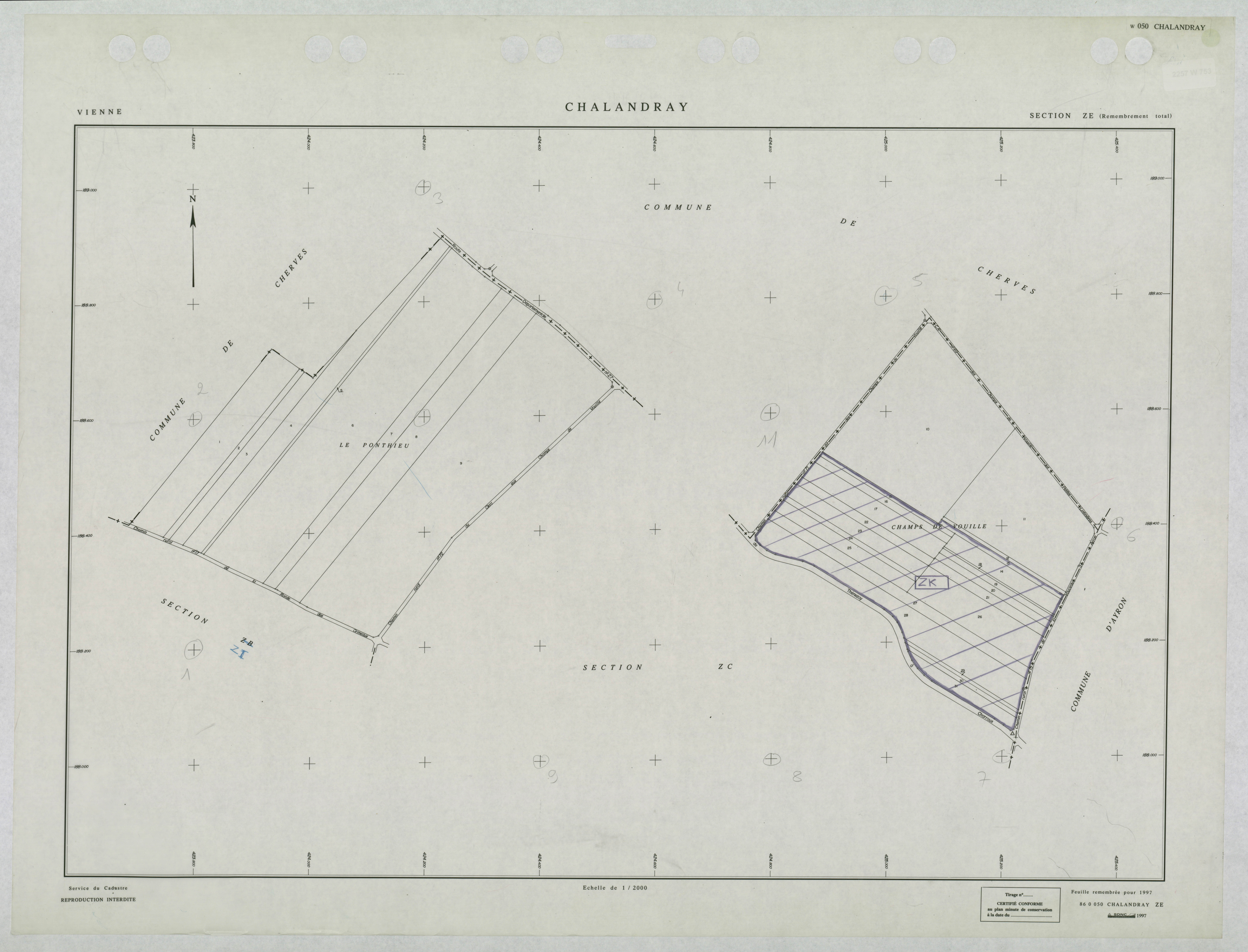 Chalandray - FRAD086_cadastre Plans remembrés 