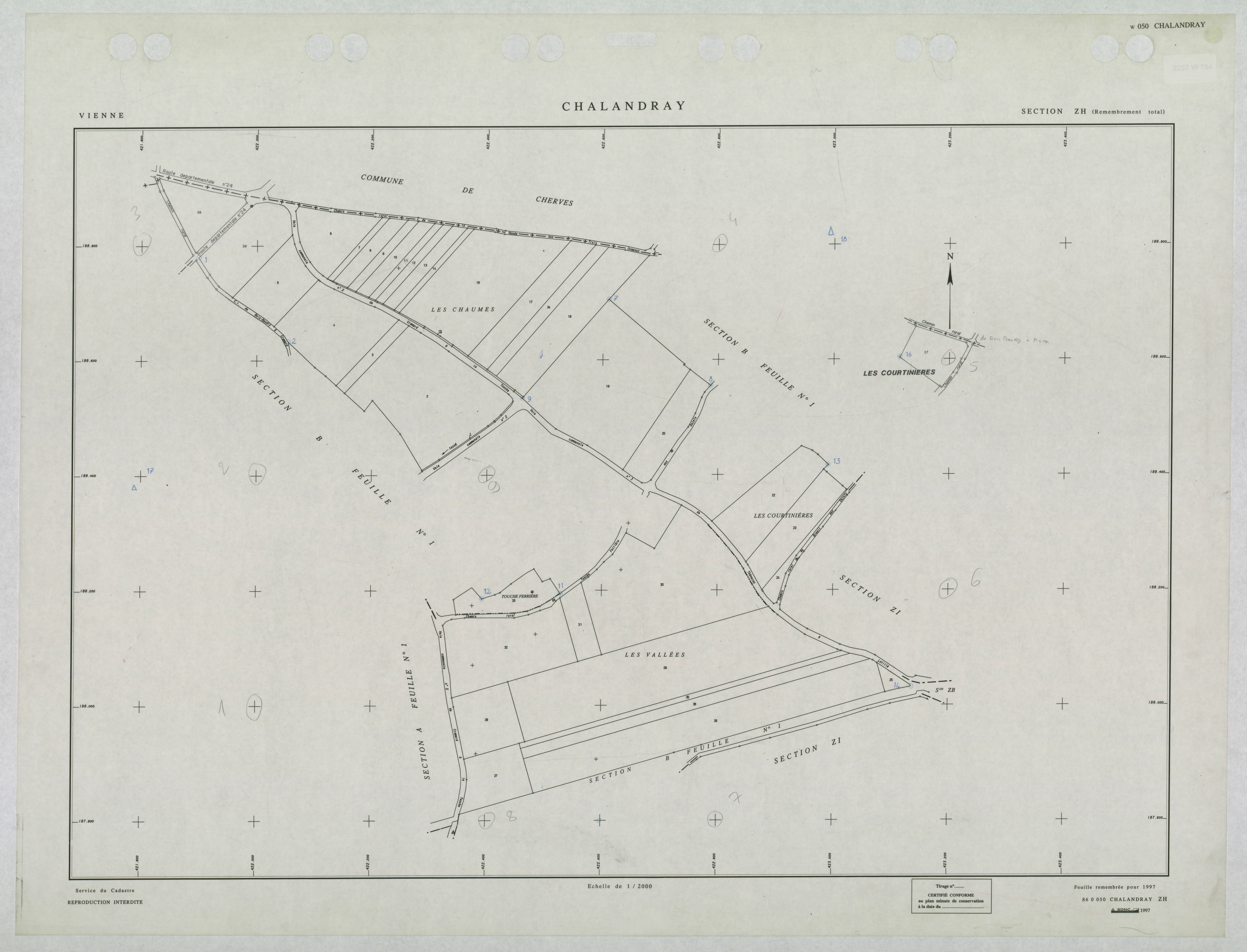 Chalandray - FRAD086_cadastre Plans remembrés 