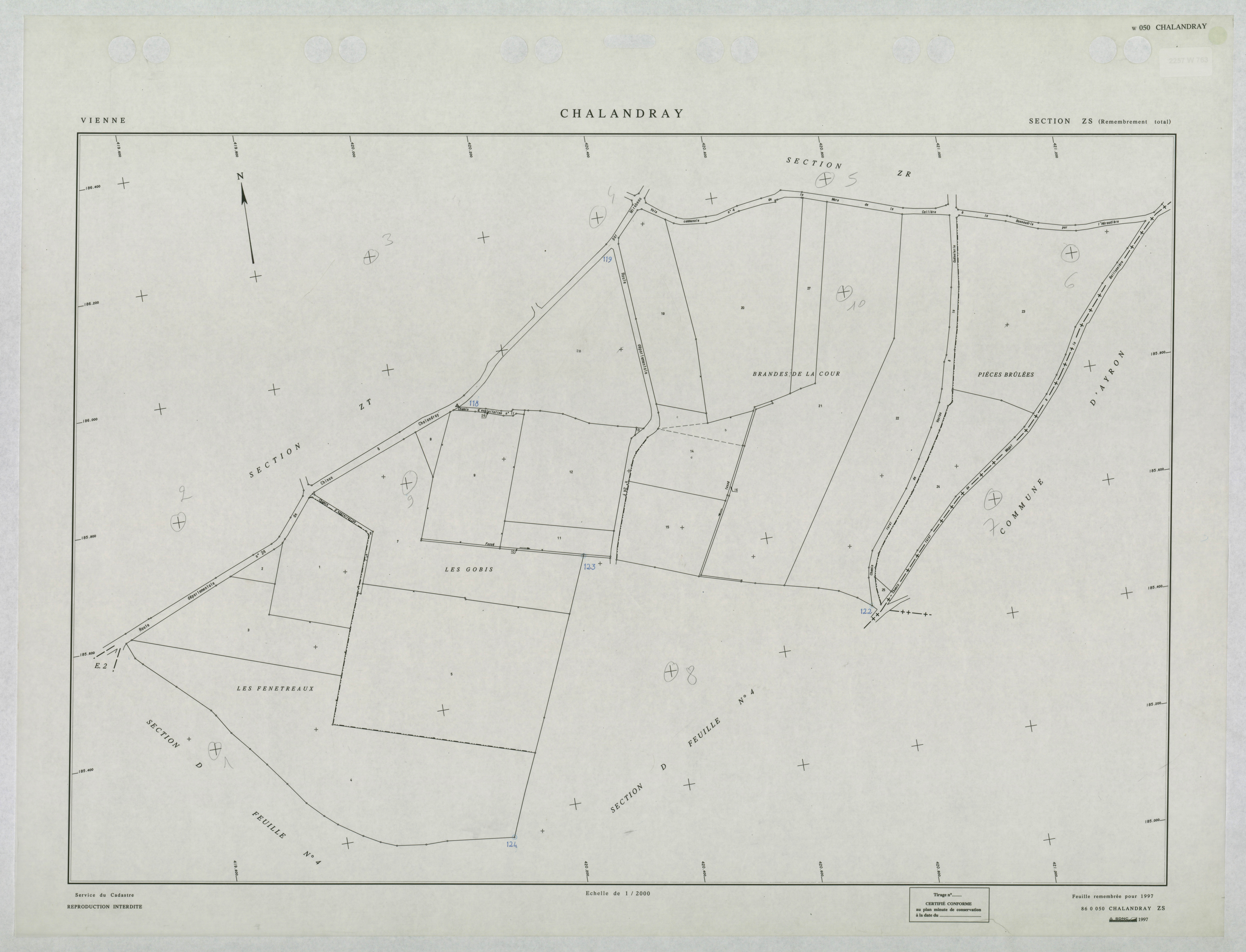 Chalandray - FRAD086_cadastre Plans remembrés 