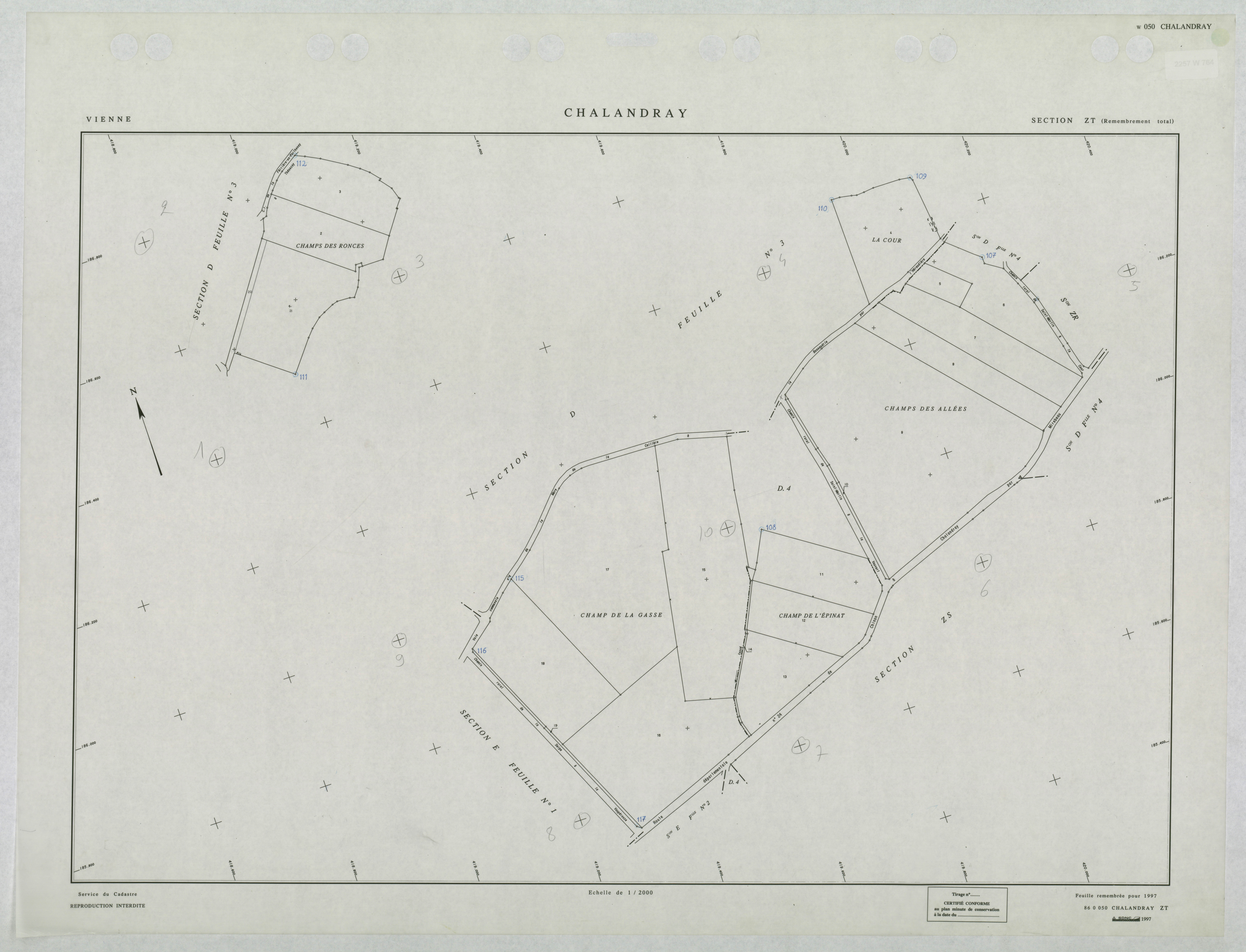 Chalandray - FRAD086_cadastre Plans remembrés 
