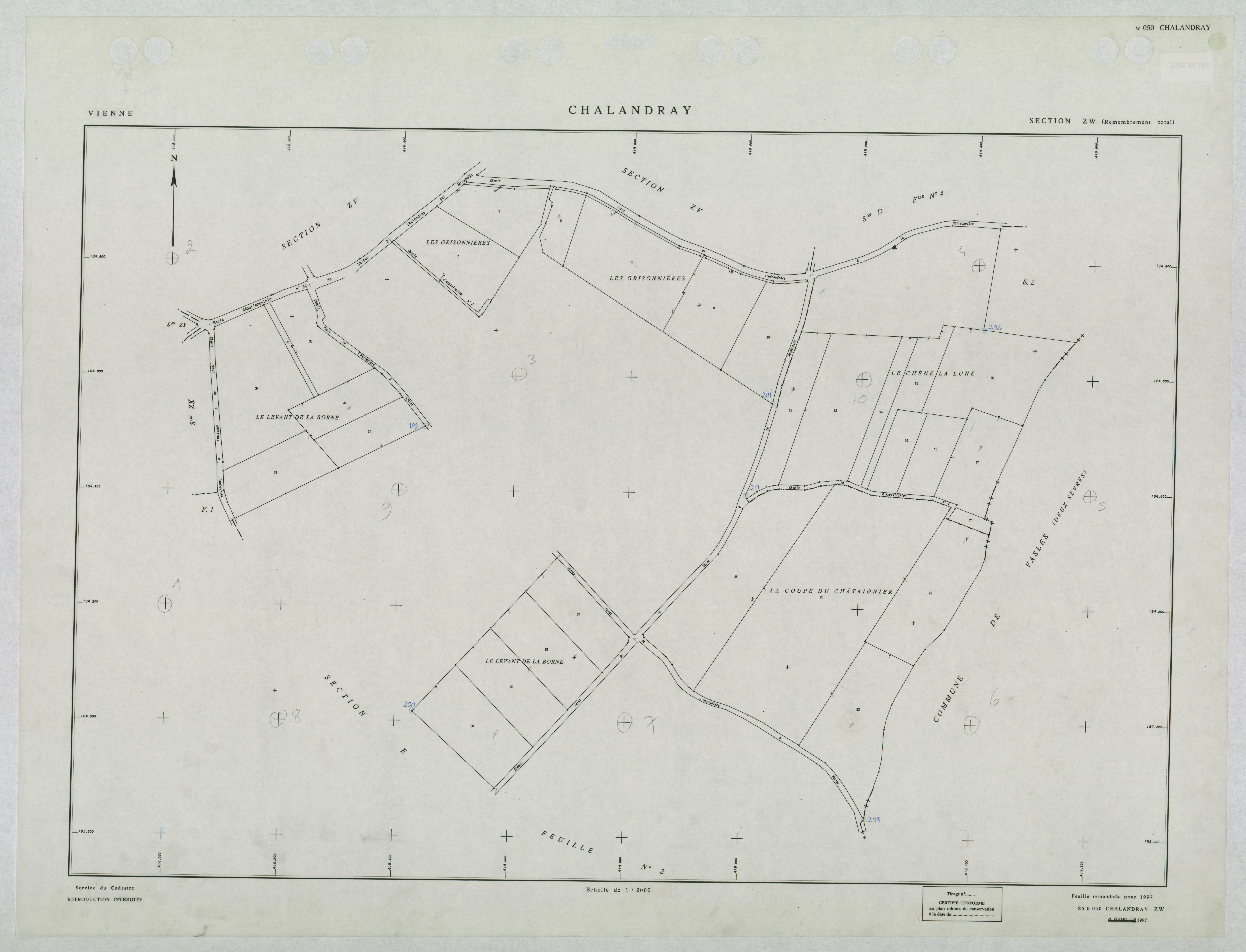 Chalandray - FRAD086_cadastre Plans remembrés 