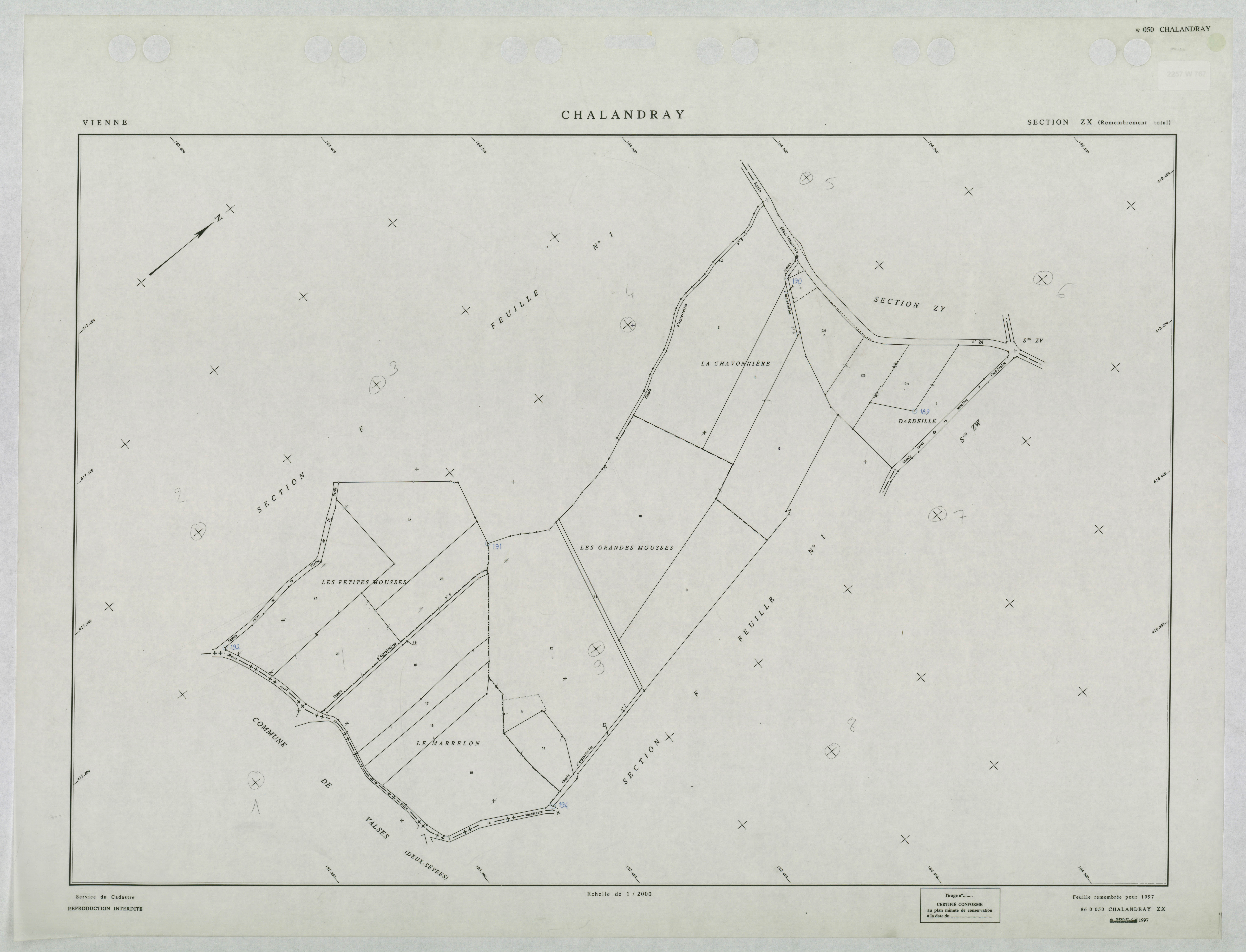 Chalandray - FRAD086_cadastre Plans remembrés 