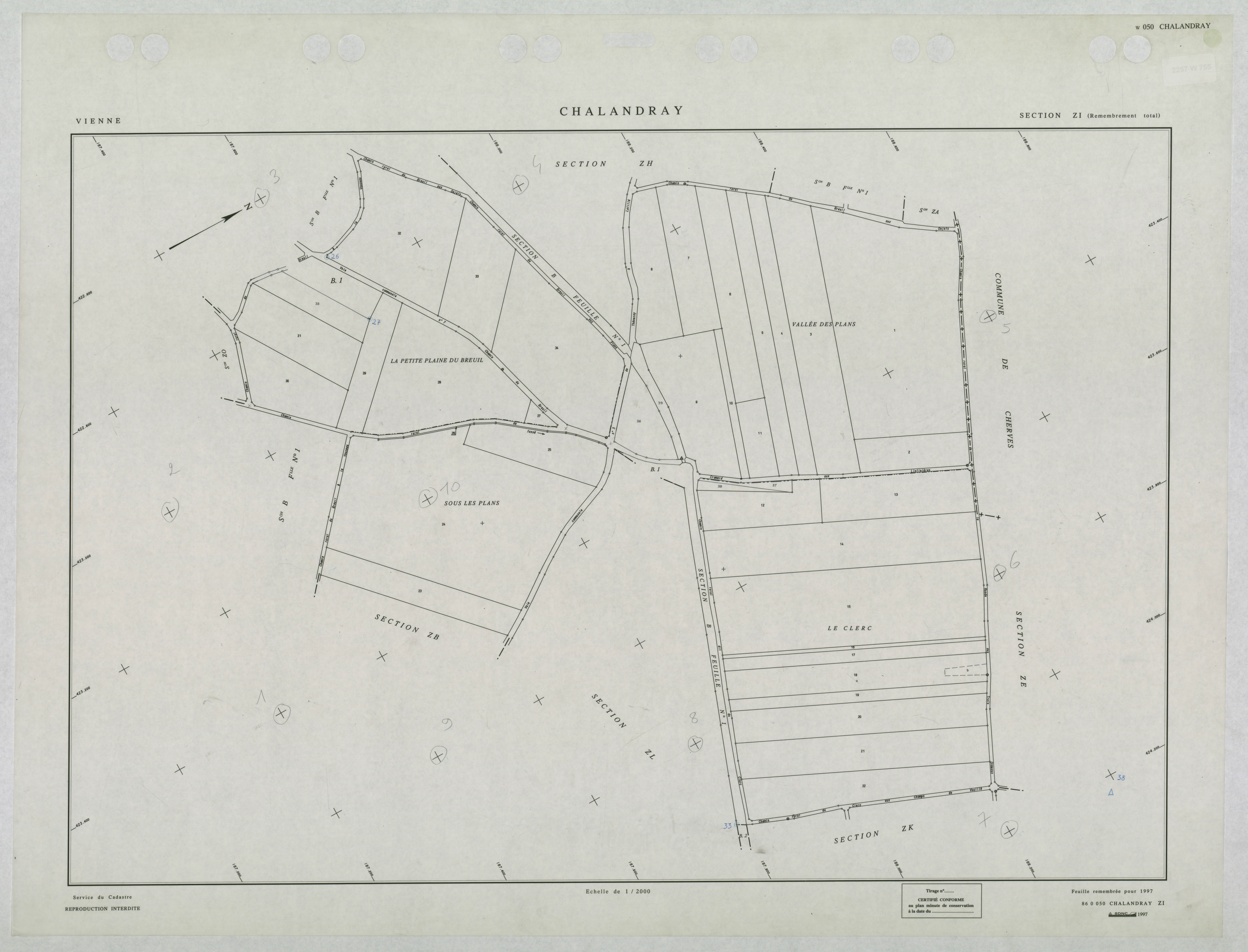 Chalandray - FRAD086_cadastre Plans remembrés 