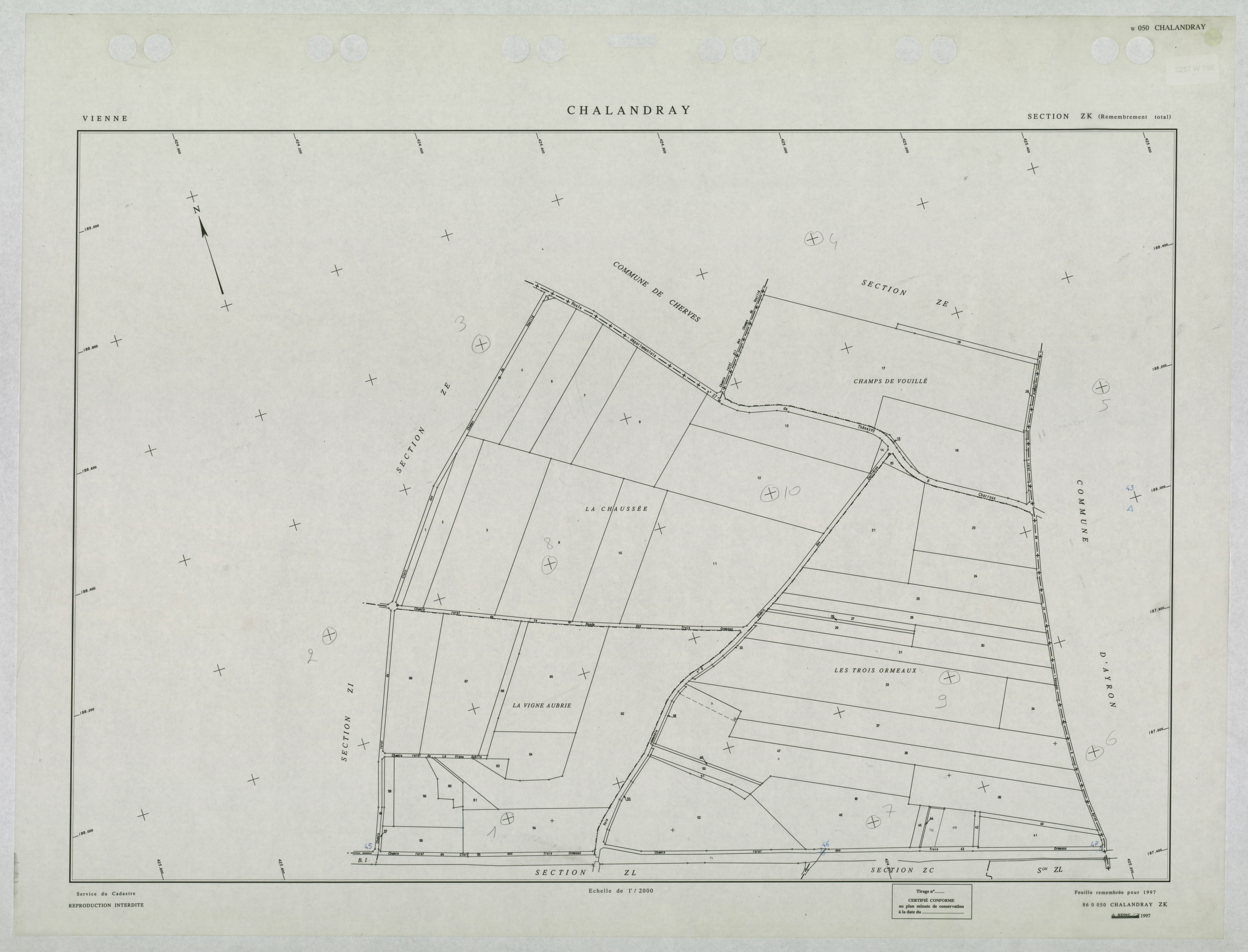 Chalandray - FRAD086_cadastre Plans remembrés 