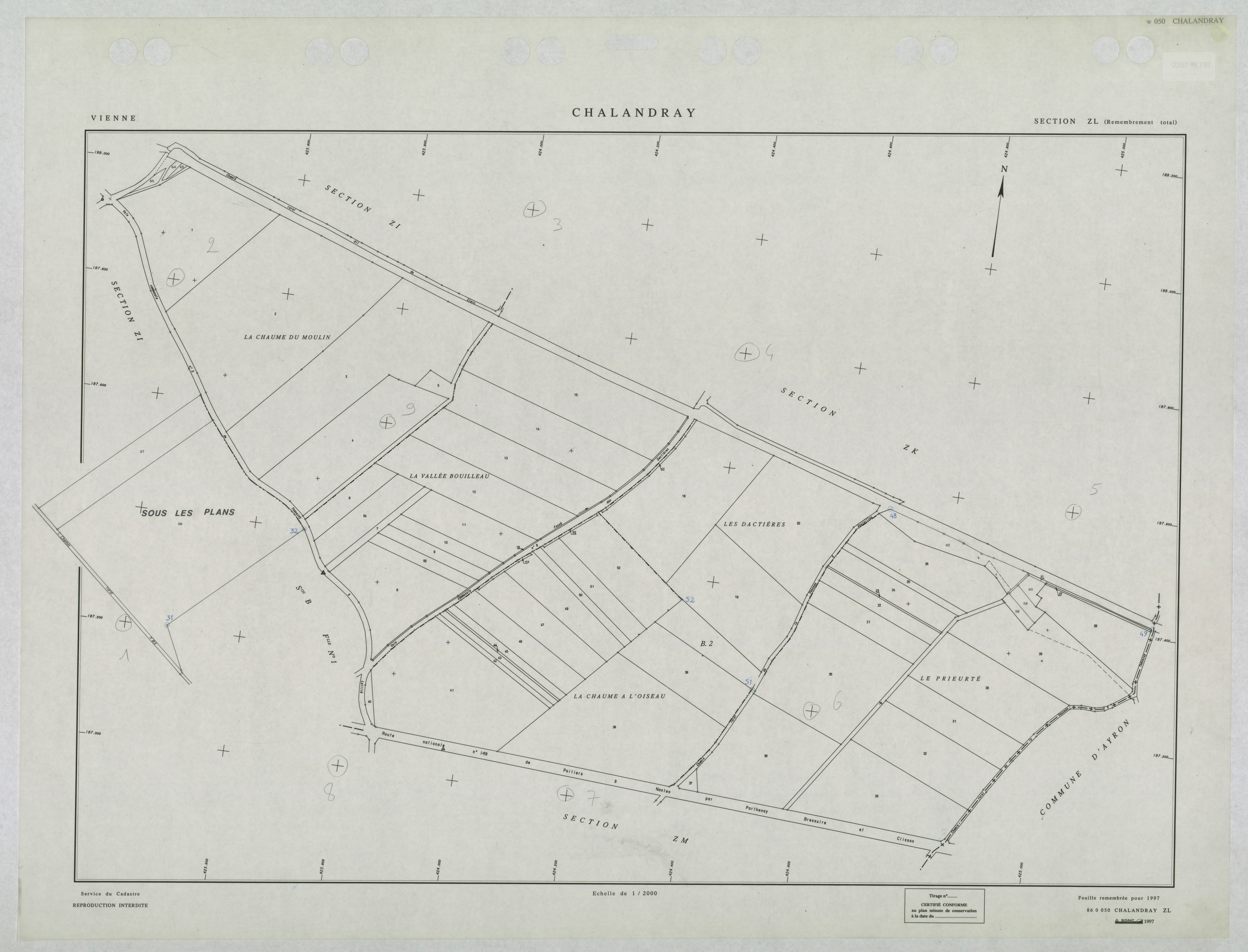 Chalandray - FRAD086_cadastre Plans remembrés 