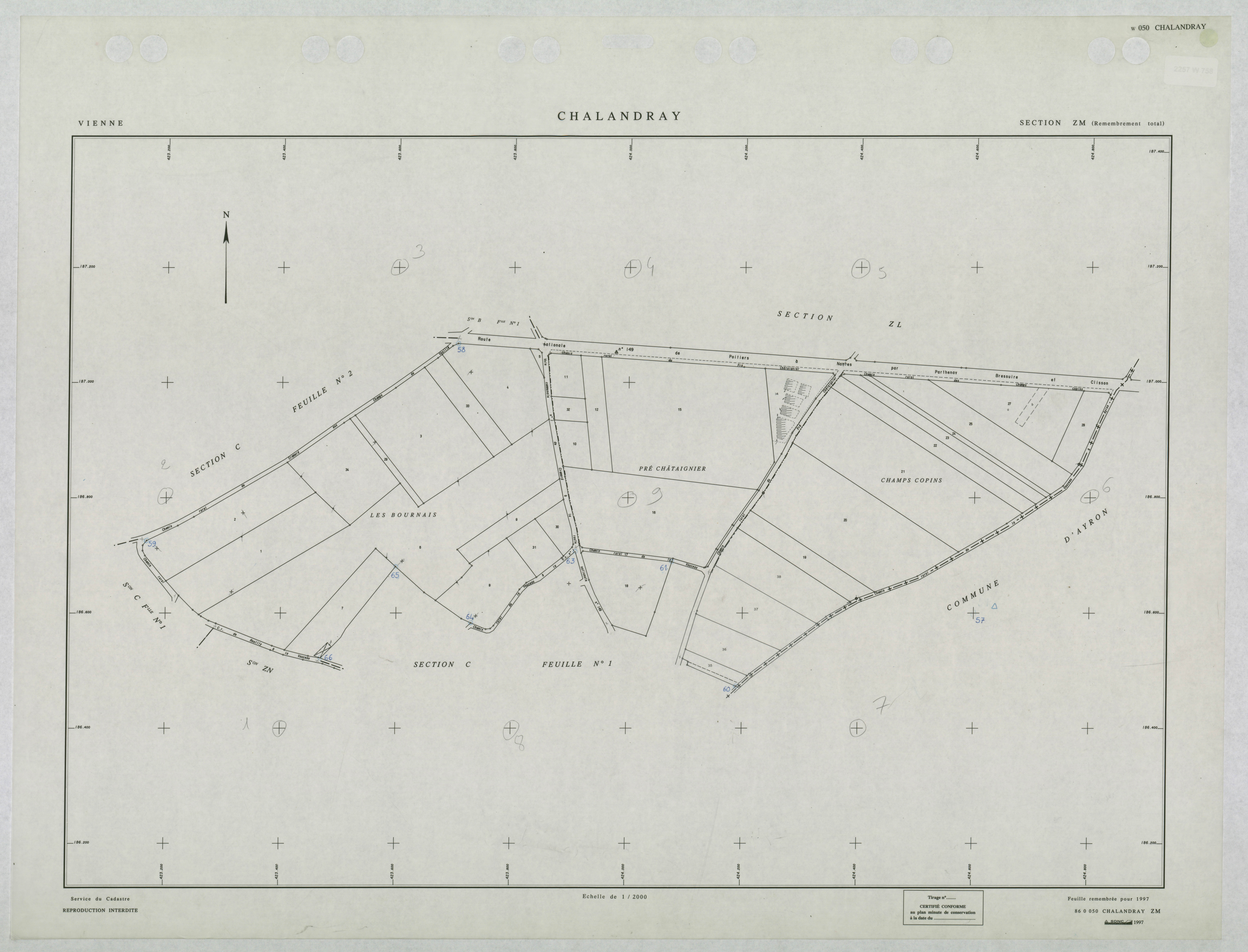Chalandray - FRAD086_cadastre Plans remembrés 