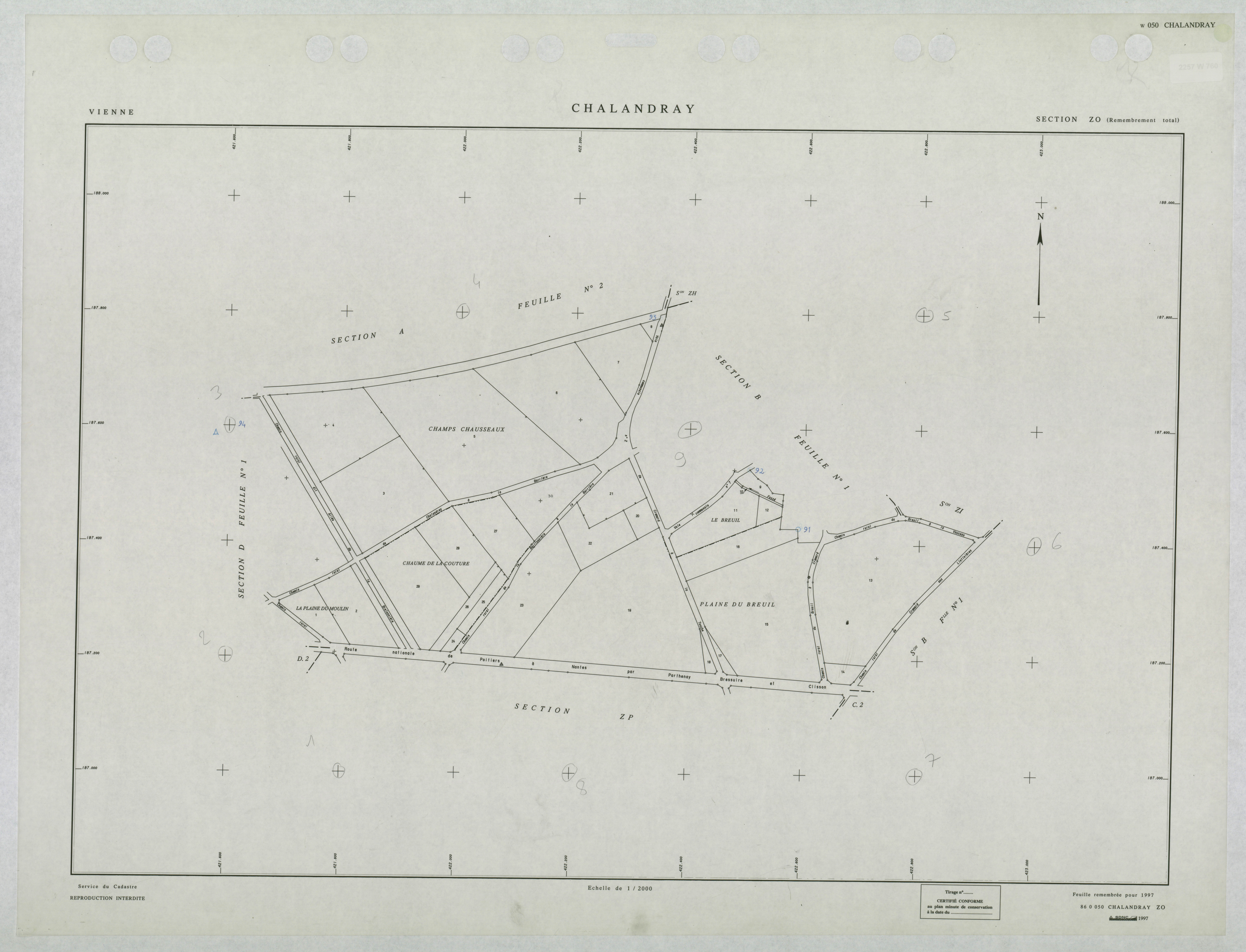 Chalandray - FRAD086_cadastre Plans remembrés 