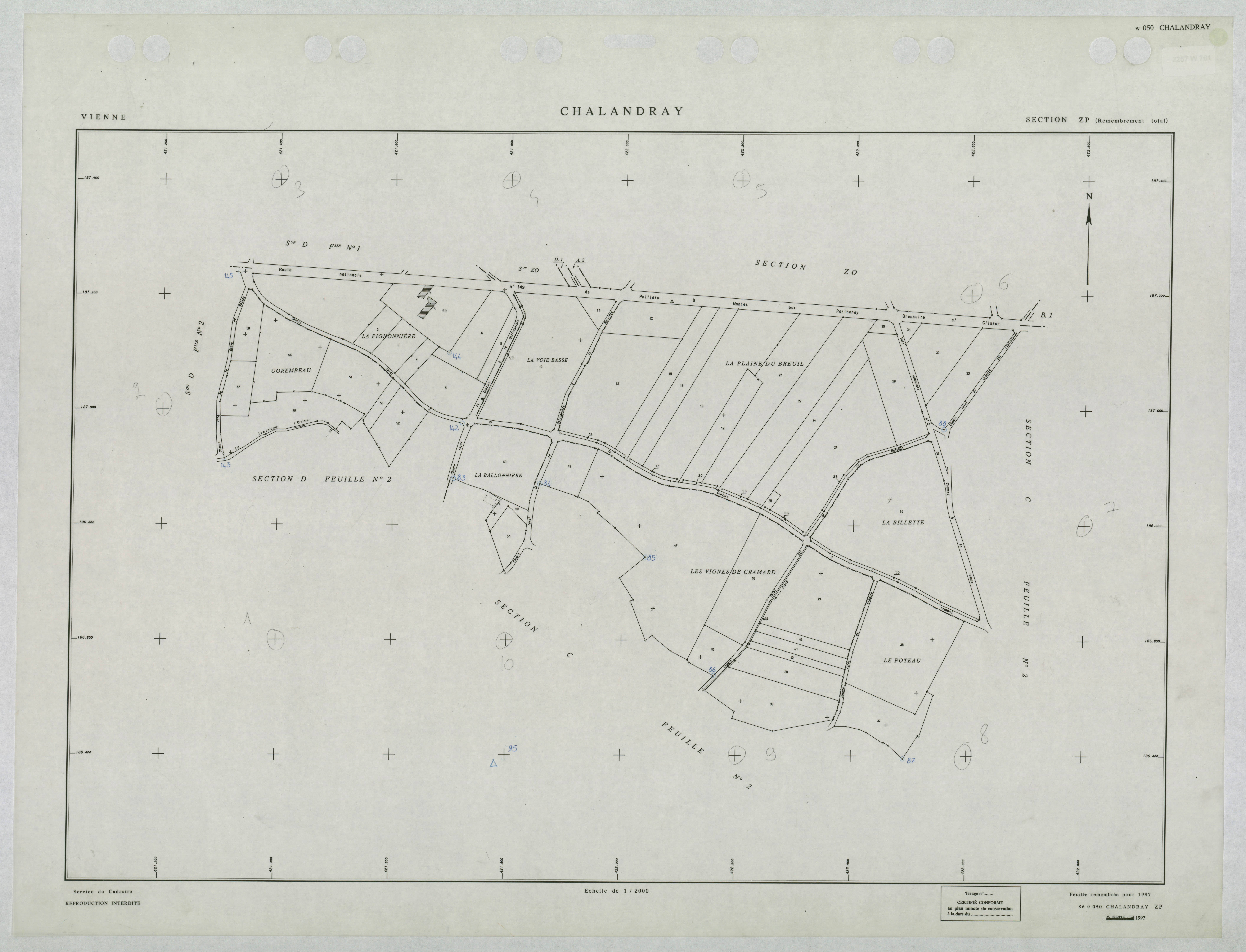 Chalandray - FRAD086_cadastre Plans remembrés 