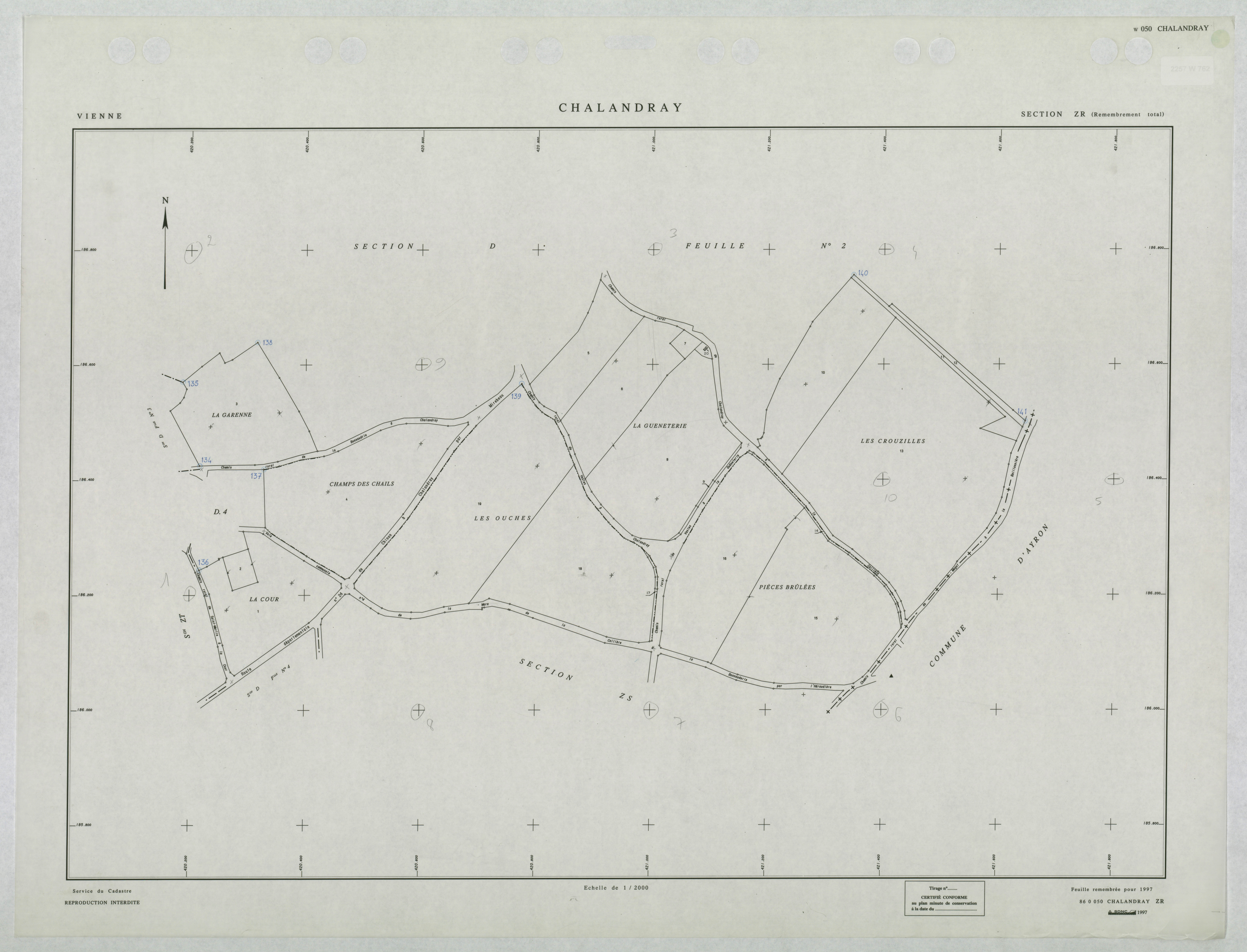 Chalandray - FRAD086_cadastre Plans remembrés 